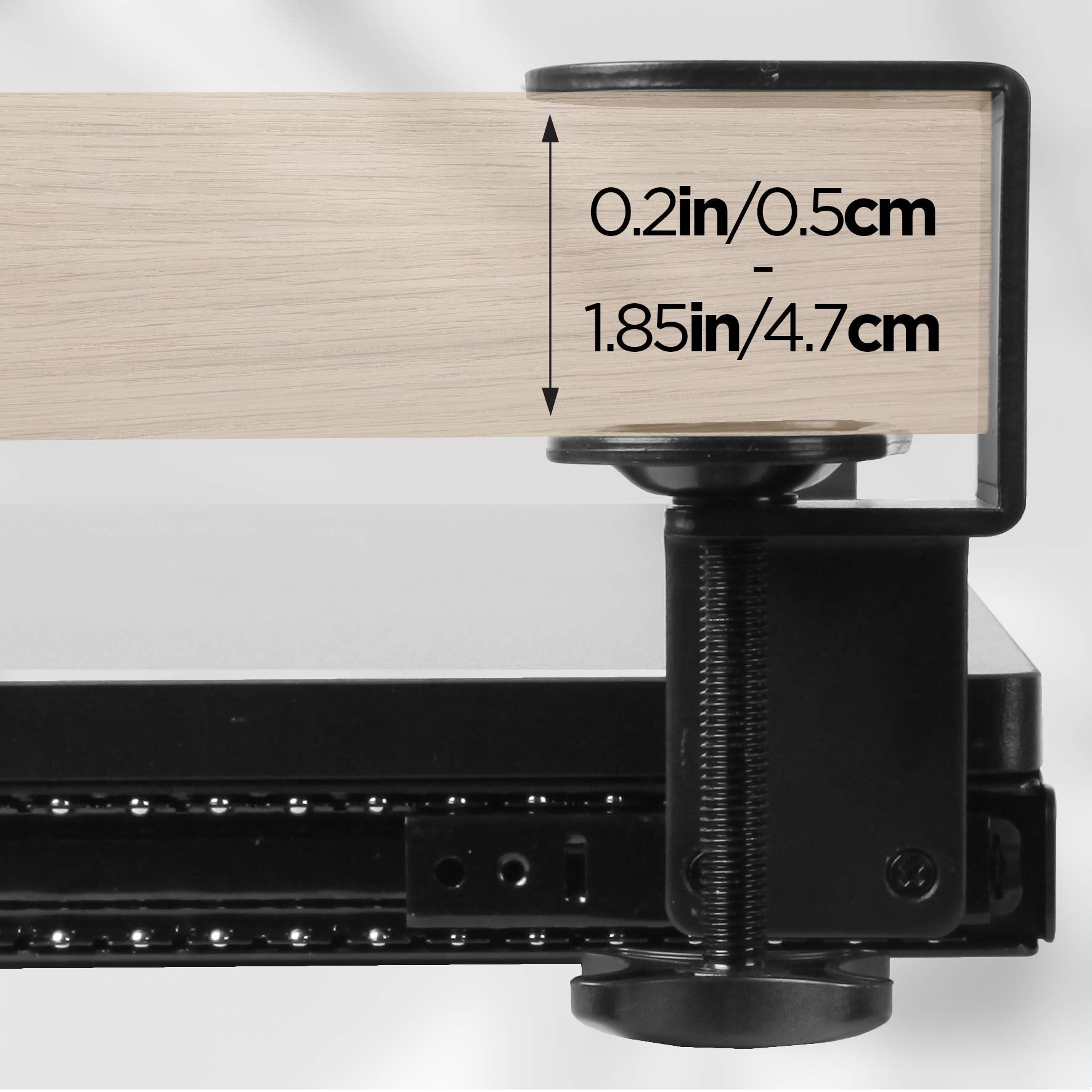 Duronic DKTPX2 Ergonomic Keyboard Drawer - Under Desk Pull-Out Tray for Keyboard & Mouse | Space-Saving Desk Extender | Improves Posture for Office & Gaming Setup