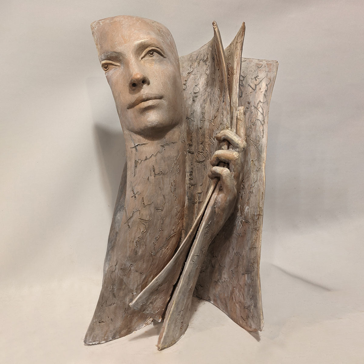 Who I Am Terracotta Sculpture by Grizi Paola - Handmade Clay Art for Home Decor, Office & Garden