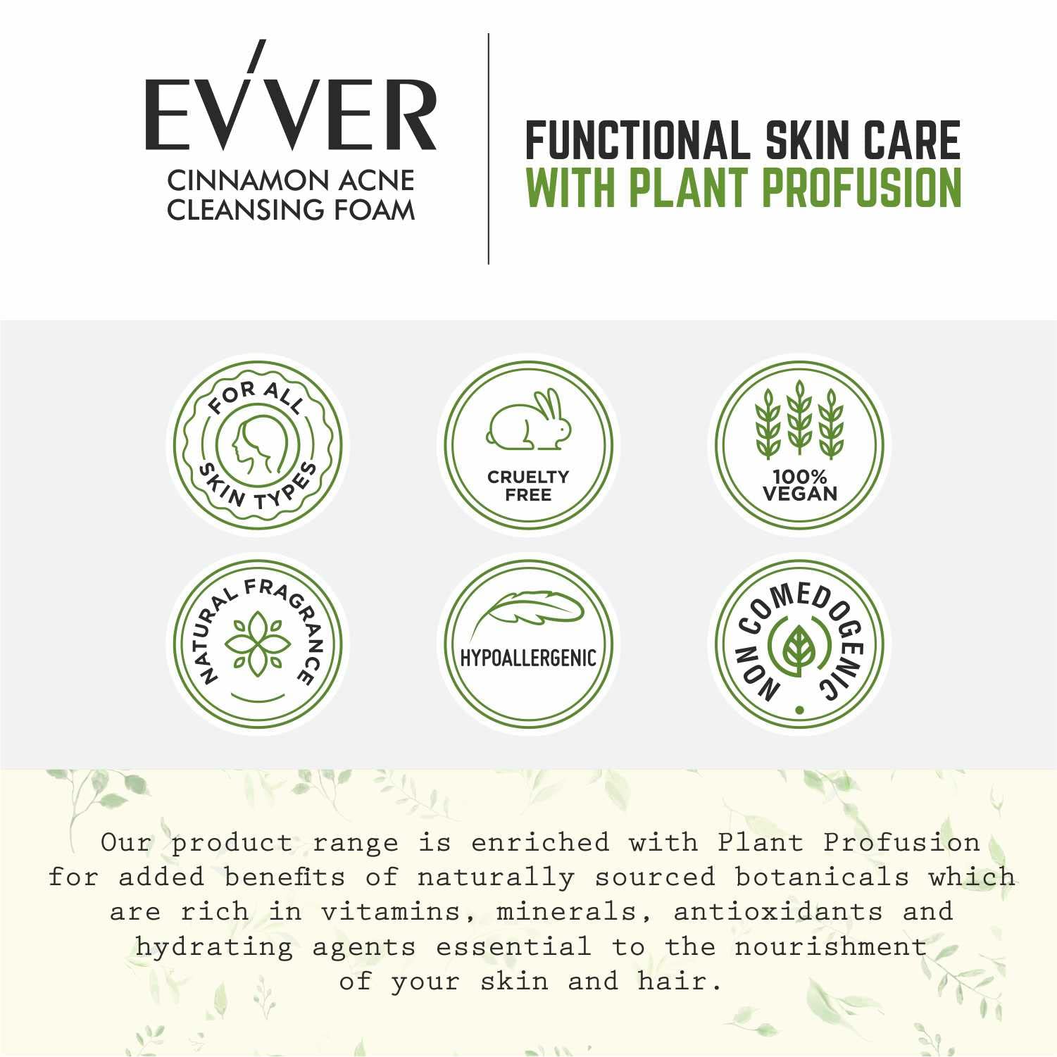 **Essentium Phygen Evver Cinnamon Acne Cleansing Foam with Tea Tree Oil – 100ml – Deep Cleansing for Oily & Acne-Prone Skin – Perfect for Daily Face Wash Routine**