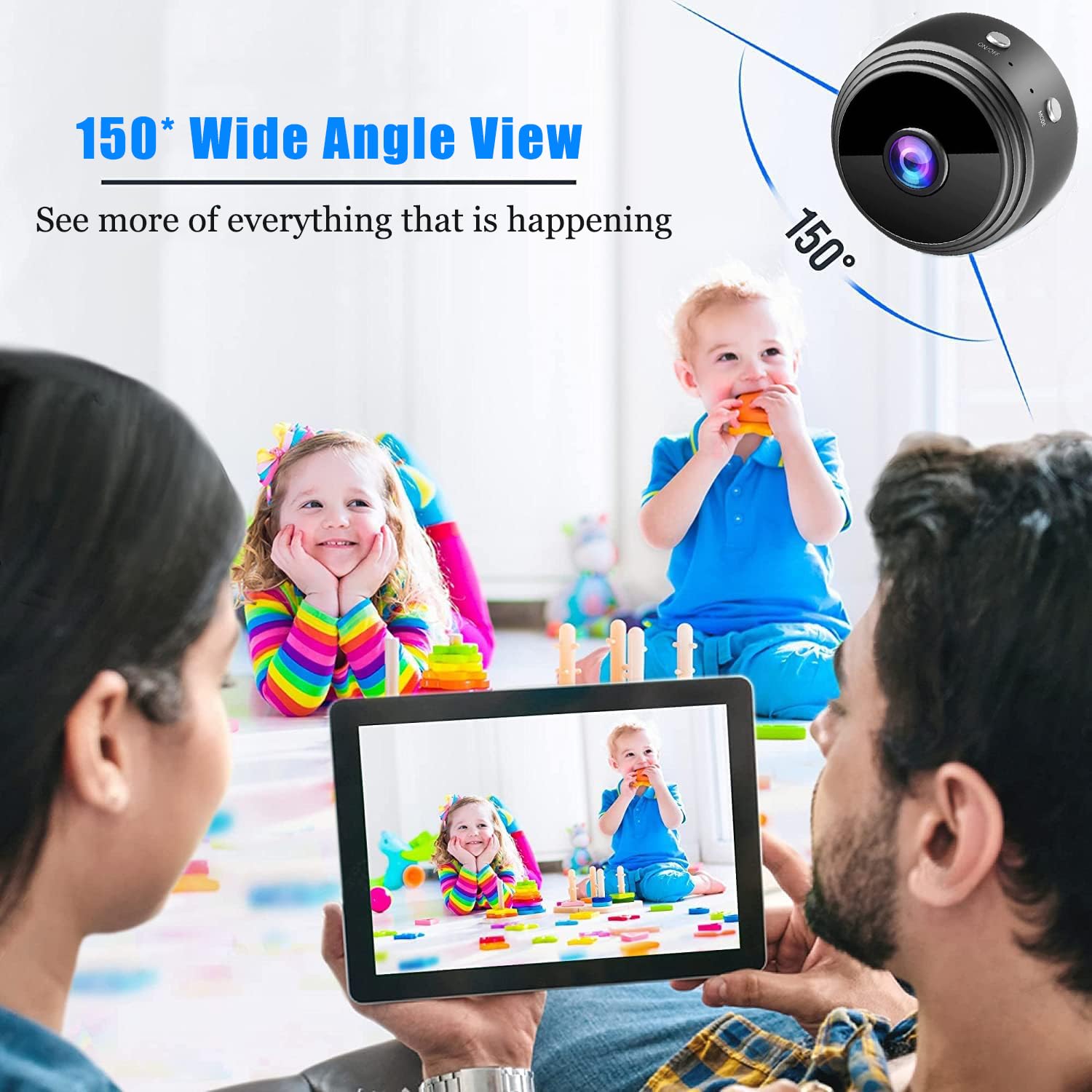 Aatif.L 2024 Hidden Camera Detector - Mini Spy Camera & Baby Monitor with 1080P HD, WiFi Connectivity, Night Vision - Wireless Indoor Security Camera for Home, Office & Car Surveillance | Perfect for Nanny Monitoring, Elderly Care & Property Protection