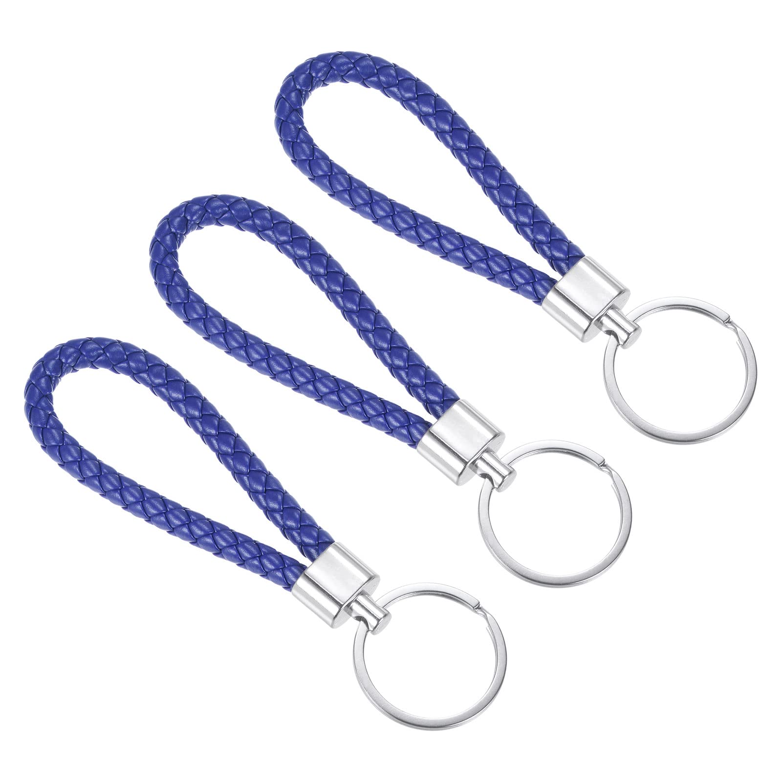 PATIKIL Braided Leather Keychain - Durable Woven Key Ring with Stylish Lanyard Strap for Keys, Bag, Wallet | Perfect for Home, Office, Travel & Gift Giving