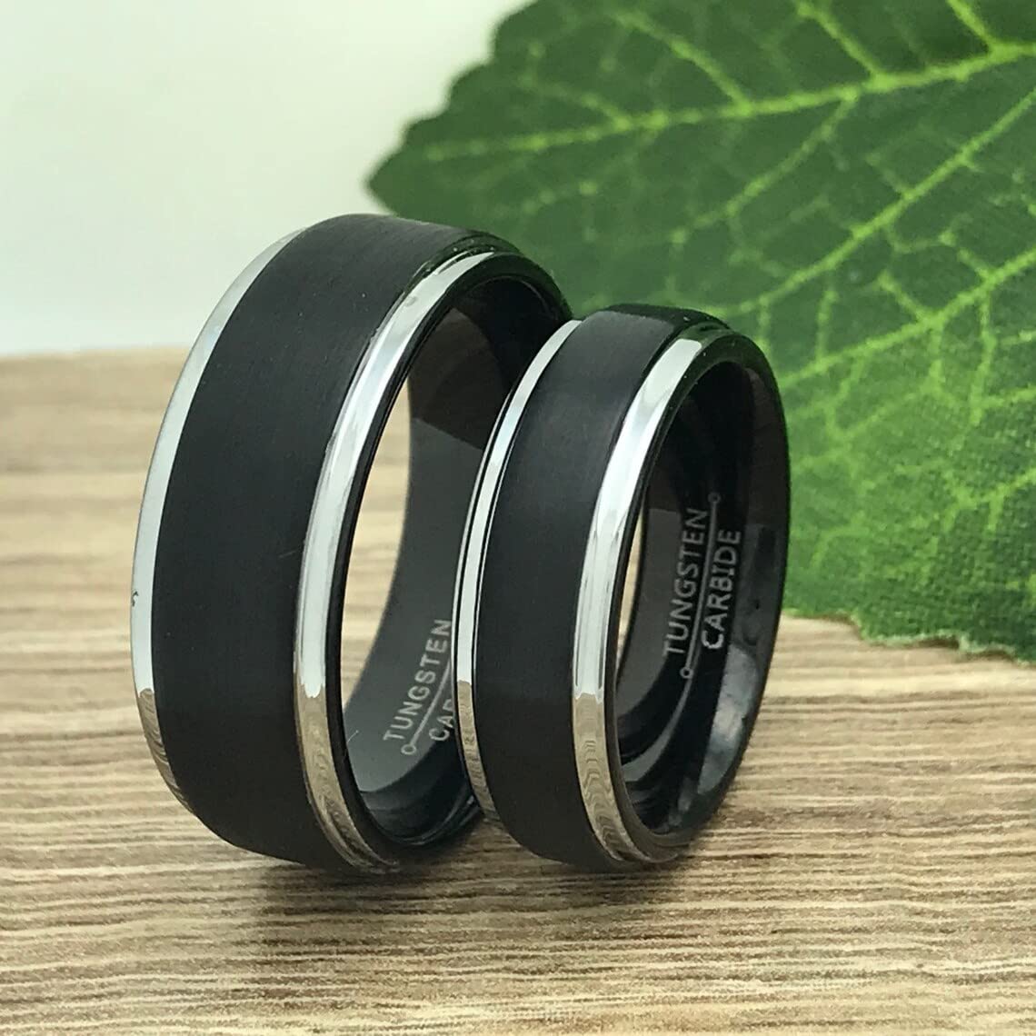 K & Co. 8mm/6mm Tungsten Wedding Bands for Couples - His & Hers Matching Rings Set, Personalized Engraved Anniversary Rings TCR516 - Perfect for Weddings, Engagements & Romantic Gifts