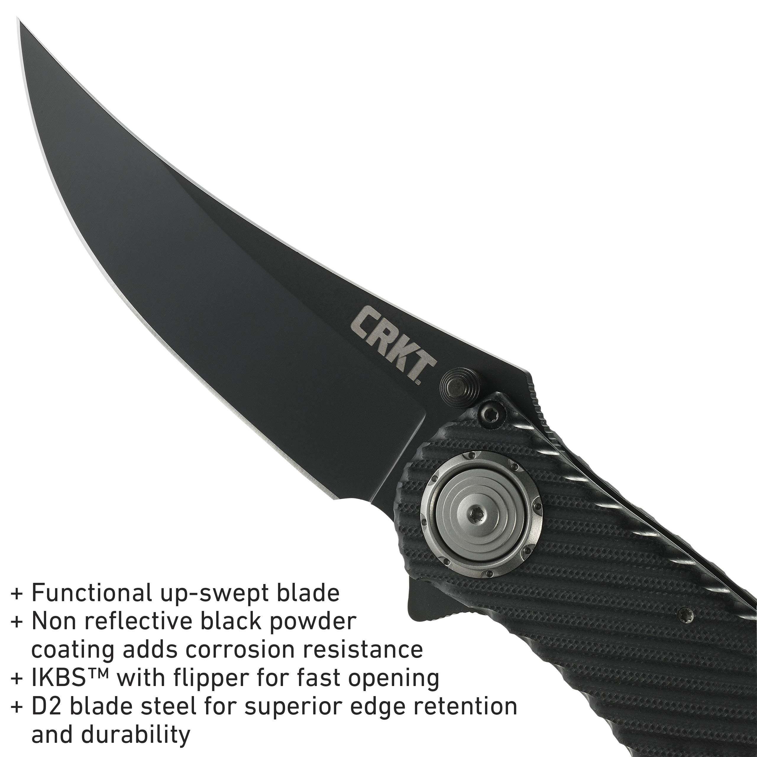 CRKT Clever Girl Folding Pocket Knife - Heavy Duty EDC with Black Blade, Flipper Open & Deadbolt Lock | IKBS Ball Bearing Pivot & G10 Handle (Model 2640) | Perfect for Camping, Hiking & Everyday Carry Tasks