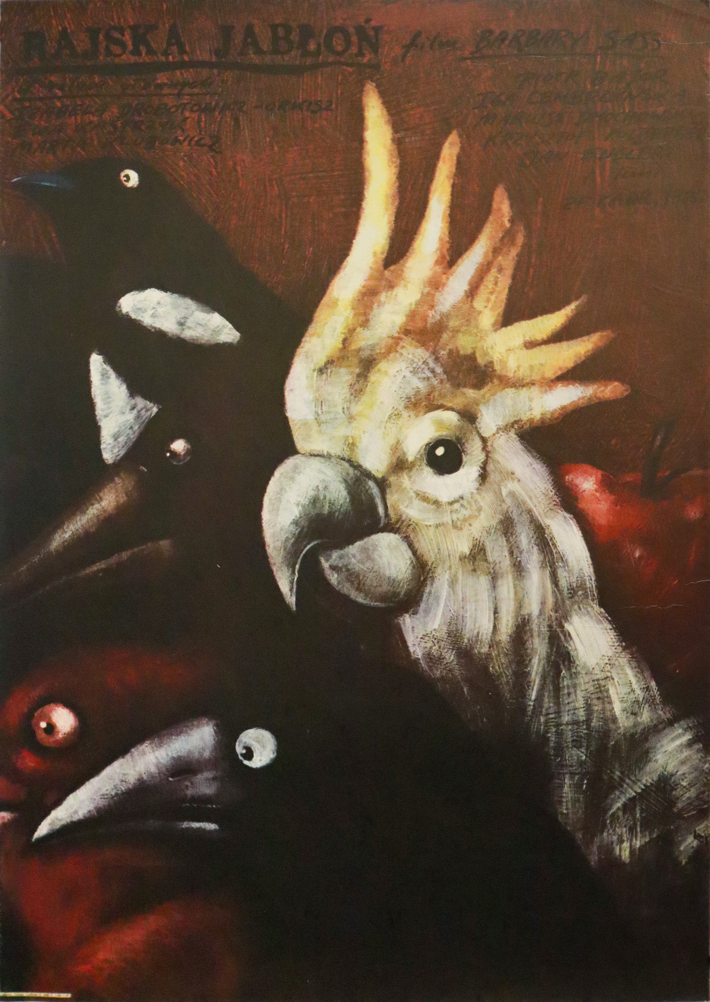 Vintage 1986 Polish Movie Poster - Rajska Jablon by Andrzej Pagowski - Classic Cinema Wall Art for Home Theater & Film Collector Decor