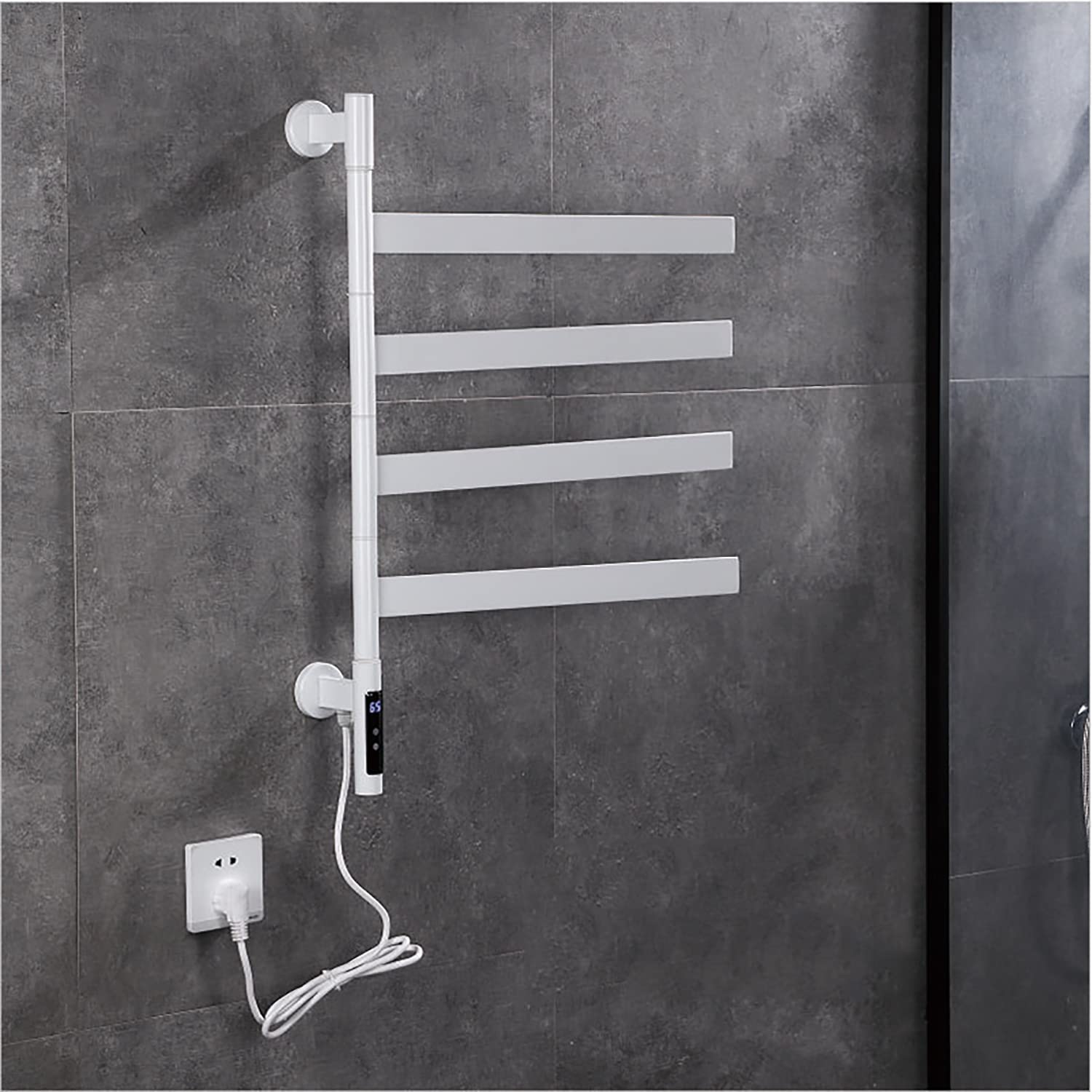 Stainless Steel Electric Towel Warmer - 304 Wall Mounted Bathroom Heated Towel Rack with Plug-in Design | Perfect for Spa, Luxury Bathrooms & Home Use