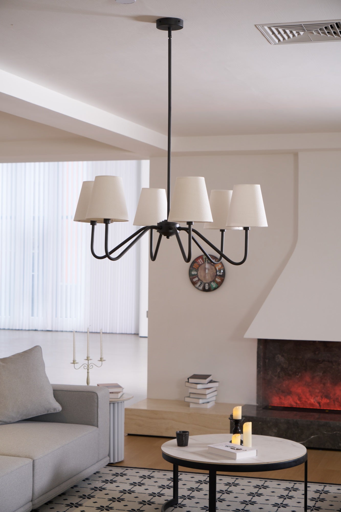Lumos Black Chandelier - Modern Crystal Ceiling Light Fixture for Dining Room, Bedroom & Living Room Decor | Elegant Lighting for Home & Wedding Events