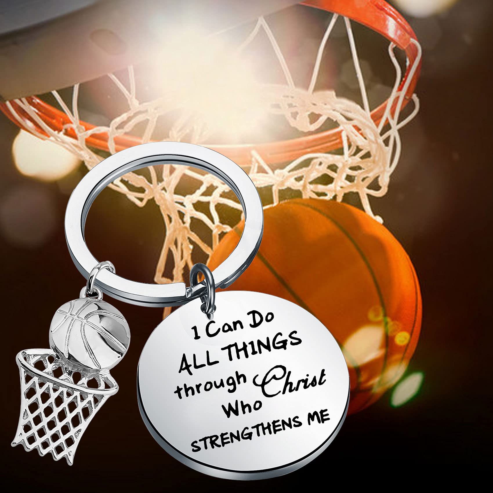 Christian Basketball Gift - Philippians 4:13 Inspirational Sports Gift for Players & Fans
