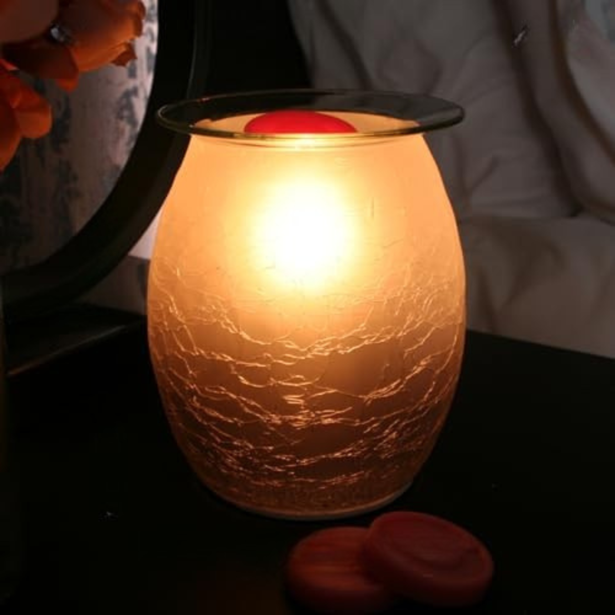 Premium Electric Wax Warmer with Crackle Glass - Aromatherapy Wax Melter for Home, Office & Spa - Perfect for Relaxation & Stress Relief