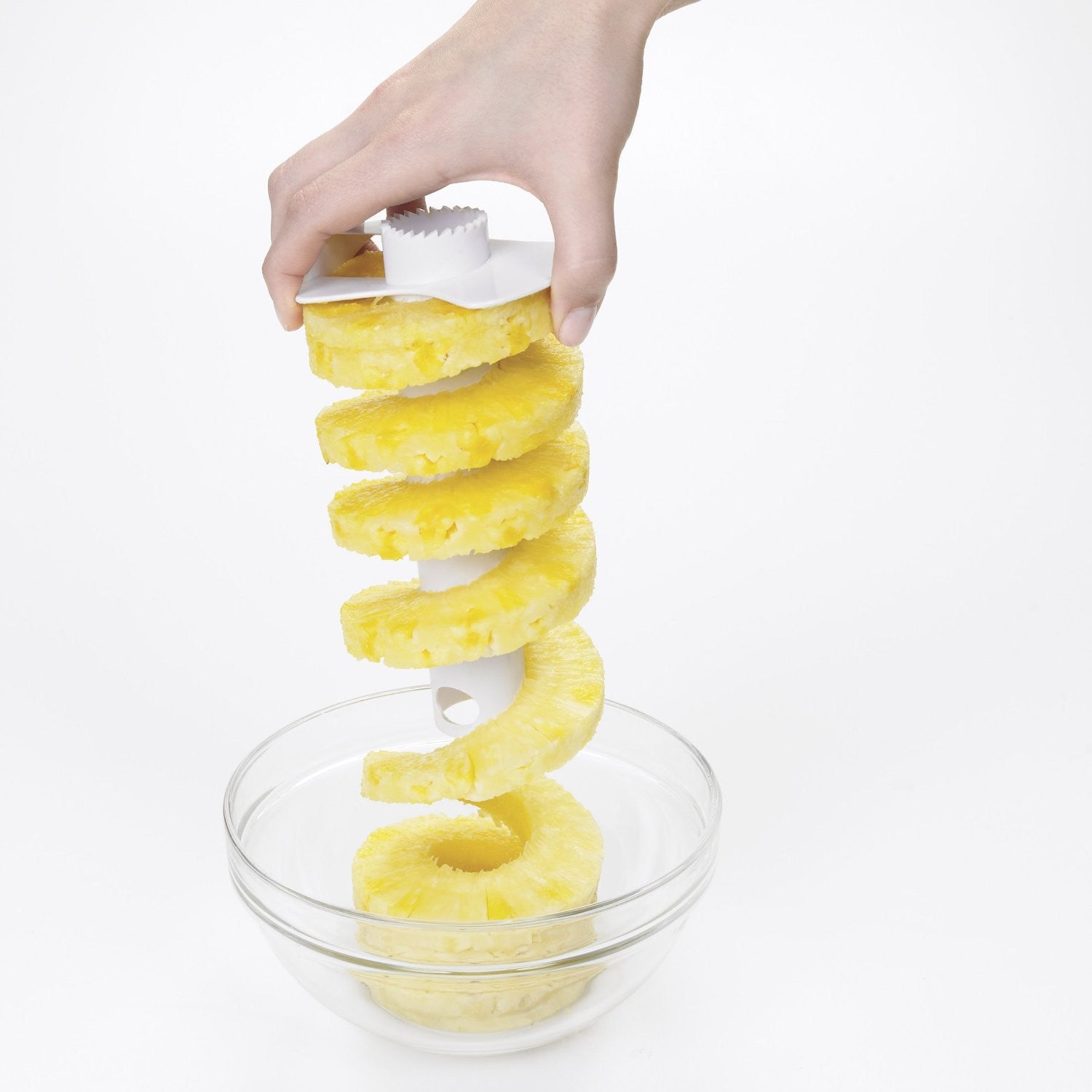 OXO Pineapple Slicer - Easy-to-Use Stainless Steel Pineapple Corer and Cutter for Fresh Fruit - Perfect for Smoothies, Fruit Salads, and Tropical Party Decorations