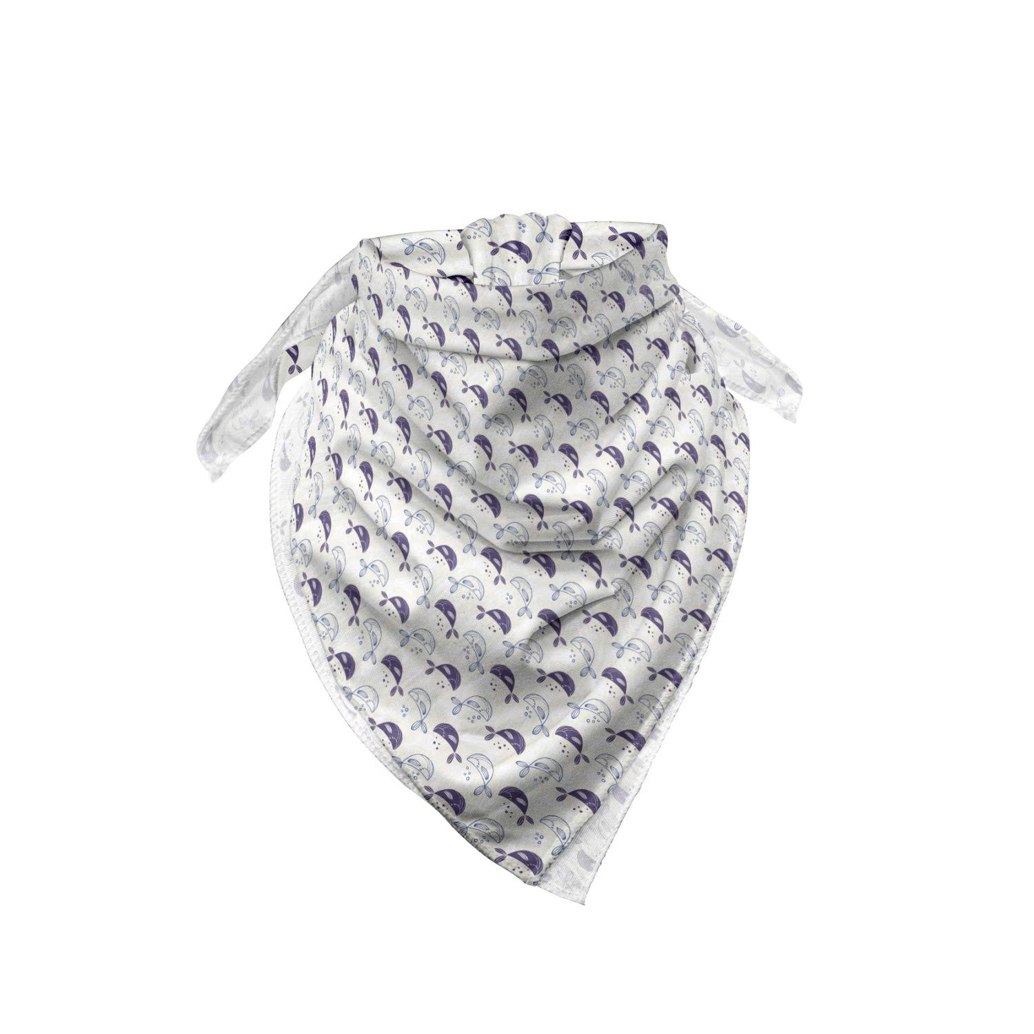 Ambesonne Whale Bandana - Smiling Whales with Bubbles Print, Unisex Head Scarf & Neck Tie for Men Women - Perfect for Beach, Outdoor Activities & Whale Watching