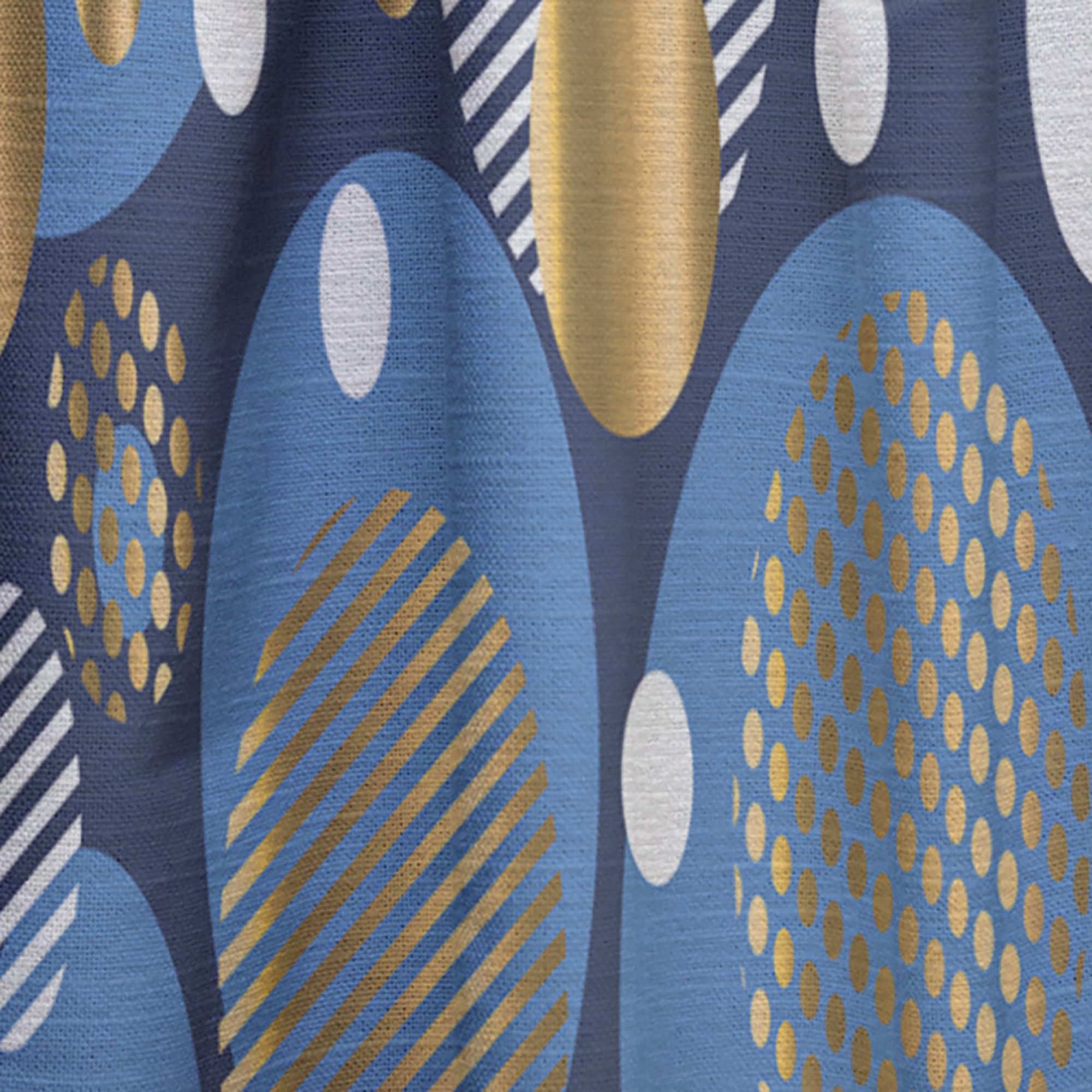 DesignQ Circular Abstract Retro Geometric XI Thermal Insulated Curtains - Single Panel 52x120 - Elegant Window Treatments for Bedroom & Living Room - Perfect for Home Decor, Privacy & Light Control