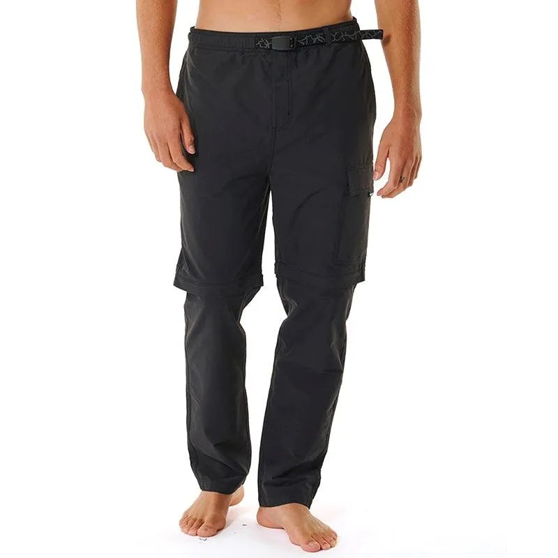 Rip Curl Journeys Cargo Pants for Men - Black Desmo Stretch Fabric, Outdoor Hiking & Casual Wear | Perfect for Travel, Camping & Everyday Use