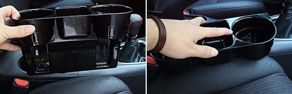 Universal Car Seat Gap Organizer - Multifunctional Storage Pocket for Phones, Keys, Cards & Wallets | Portable Cup Holder Wedge & Gap Catcher Caddy | Perfect for Road Trips, Commuting & Family Travel (Black)