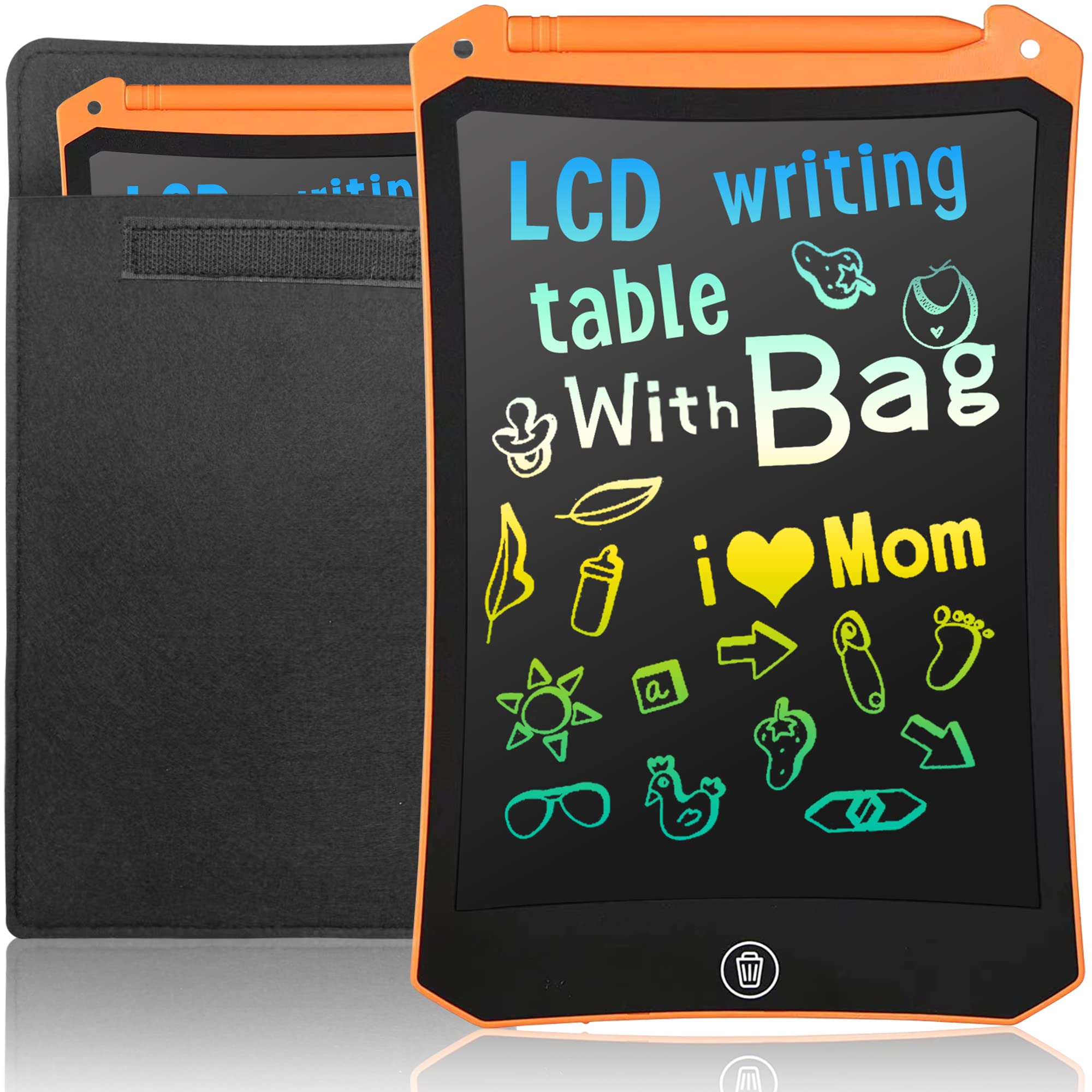 LEYAOYAO 8.5 Inch LCD Writing Tablet - Colorful Drawing Pad with Protective Case, Erasable Doodle Board for Kids Ages 3-6 | Perfect Learning Toy Gift for Toddler Boys & Girls | Ideal for Home, School & Travel (Orange)