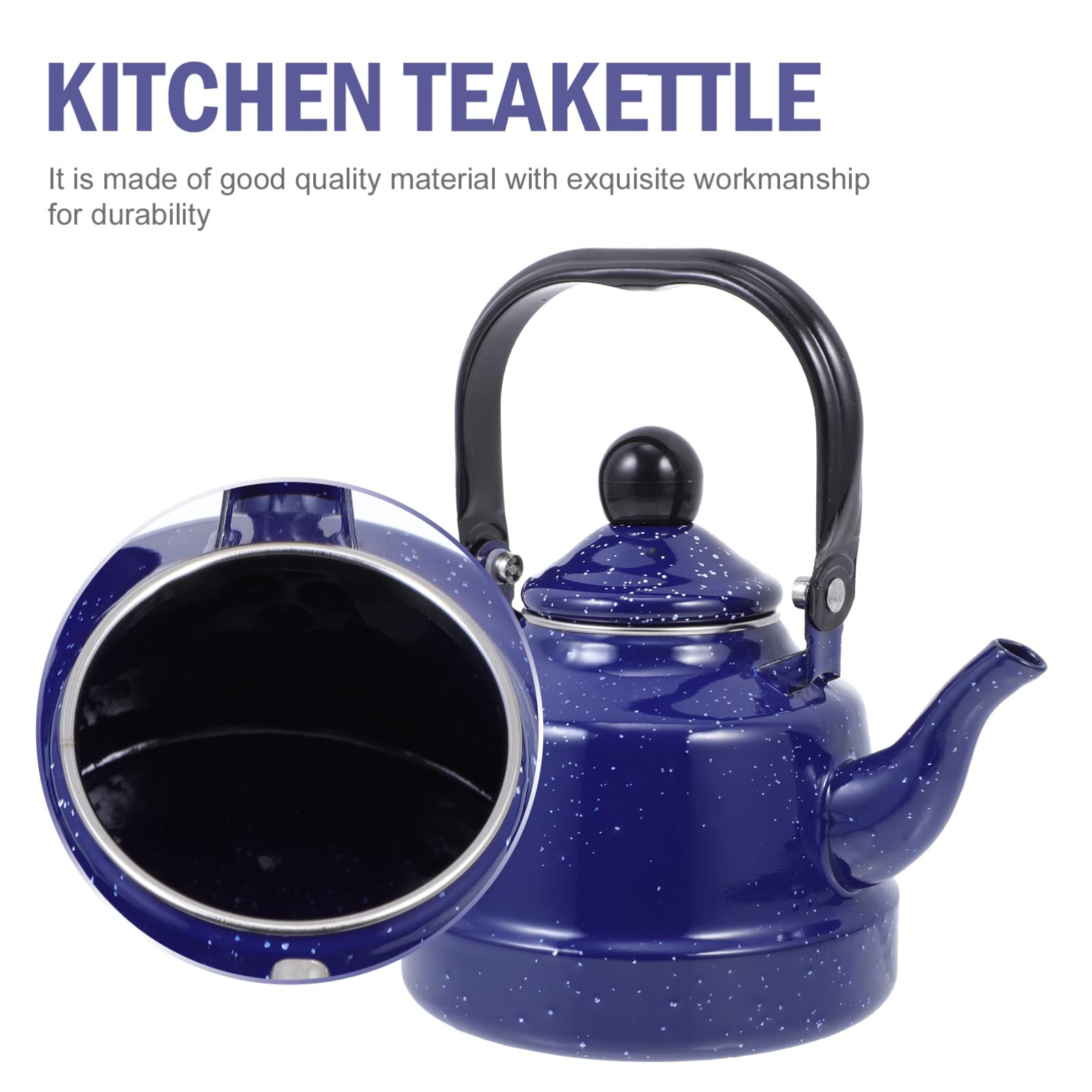 Vintage Enamel Tea Kettle - 1.5L Classic Stovetop Teapot for Boiling Water, Home & Kitchen Use, Perfect for Tea House, Camping, and Gift Giving