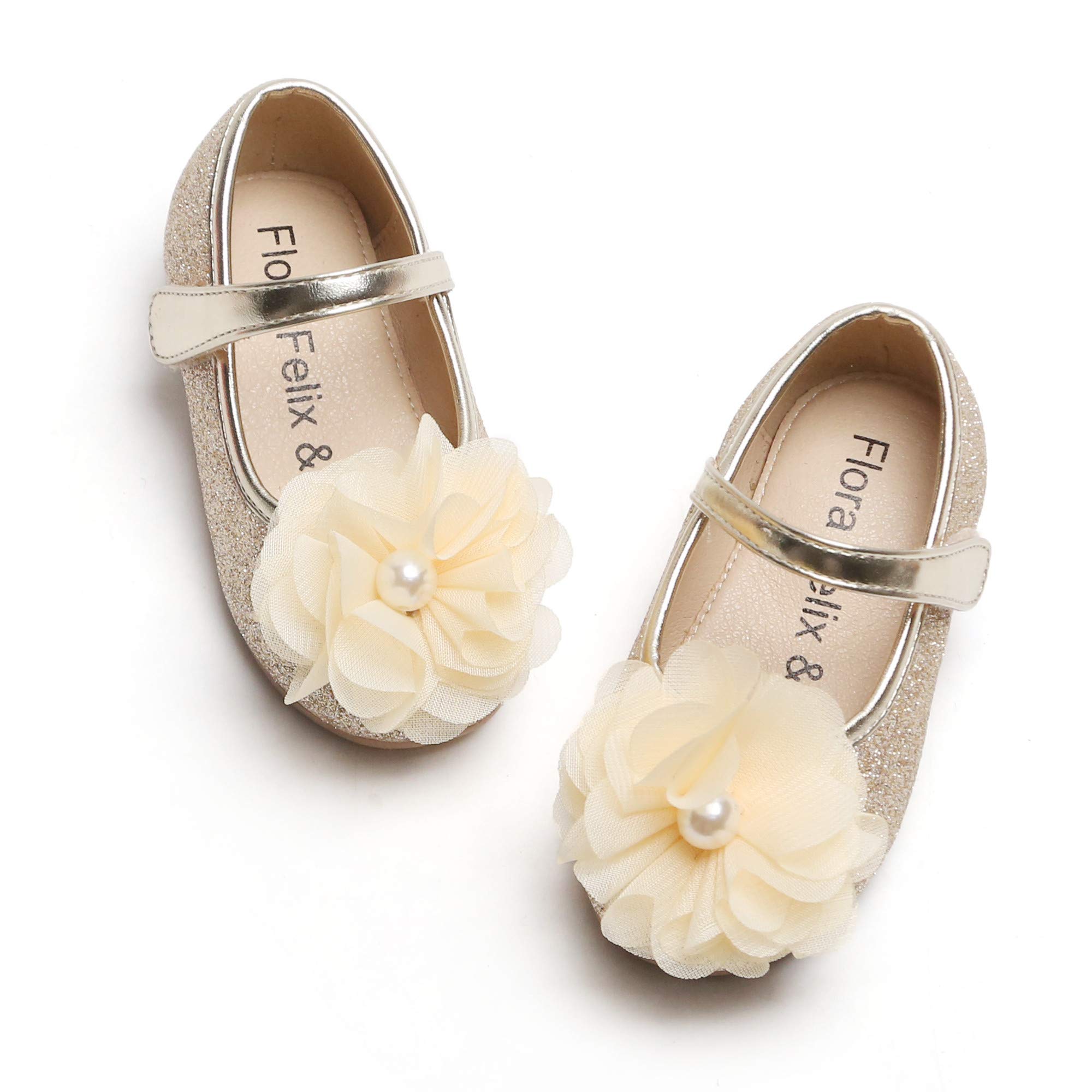Felix & Flora Toddler Flower Girl Dress Shoes - Girls Ballet Flats for Party, School, Wedding | Comfortable & Stylish Toddler Shoes for Special Occasions
