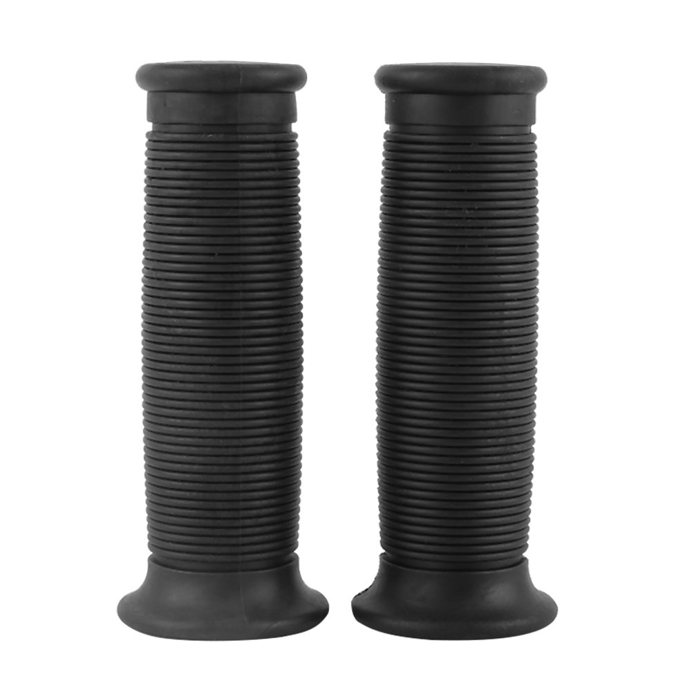 Anti-Slip Bike Handlebar Grips & Bar End Plugs - Ergonomic Threaded Motorcycle Hand Grips for Comfort & Control (Black) - Perfect for Mountain Bikes, Road Bikes & Cruisers