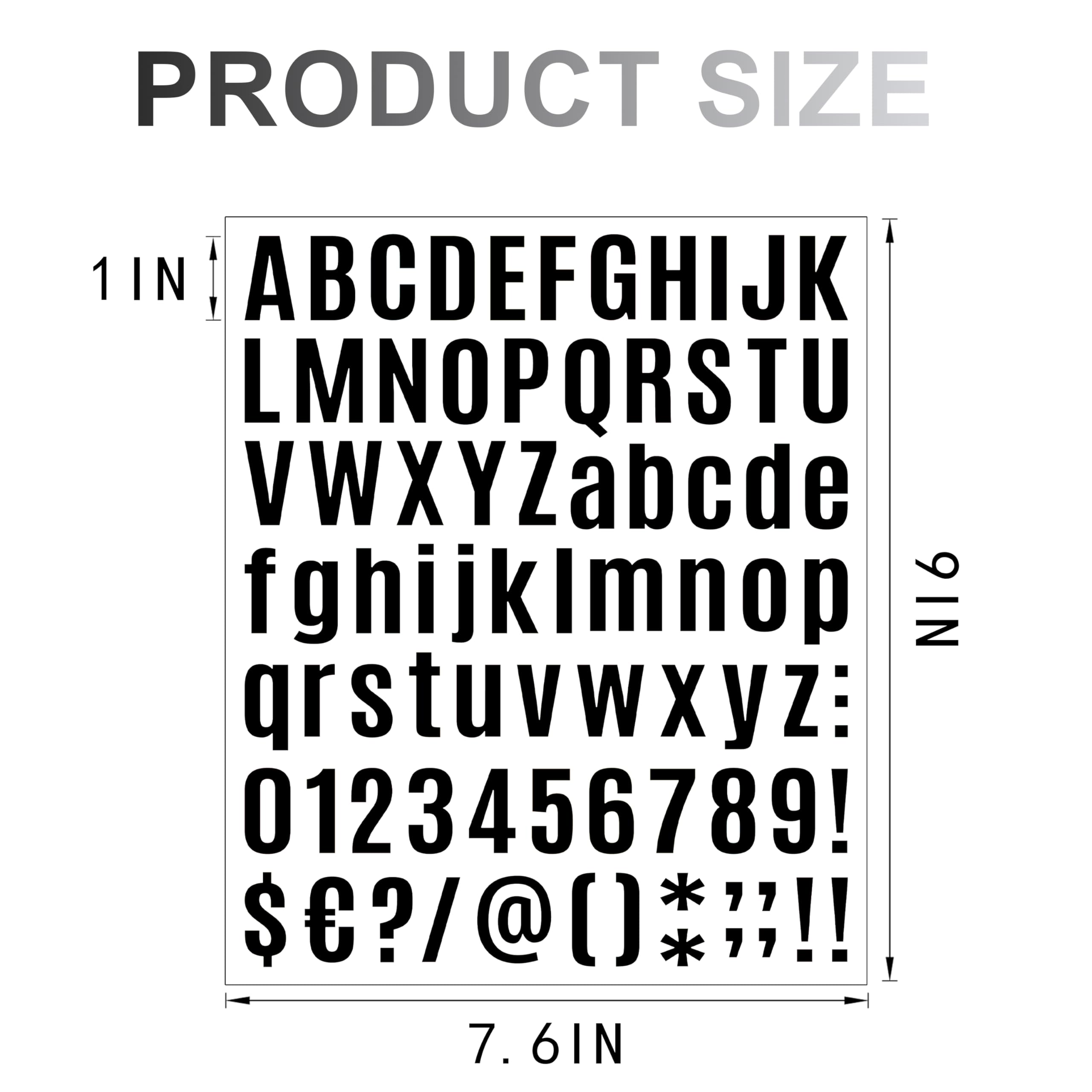 10 Sheet Black Vinyl Letter Stickers - 1 Inch Waterproof Alphabet Stickers for DIY Crafts, Outdoor Signs, Windows, Doors, Mailboxes & Vehicles - Self-Adhesive Durable Decals for Home, Office & Car Decor