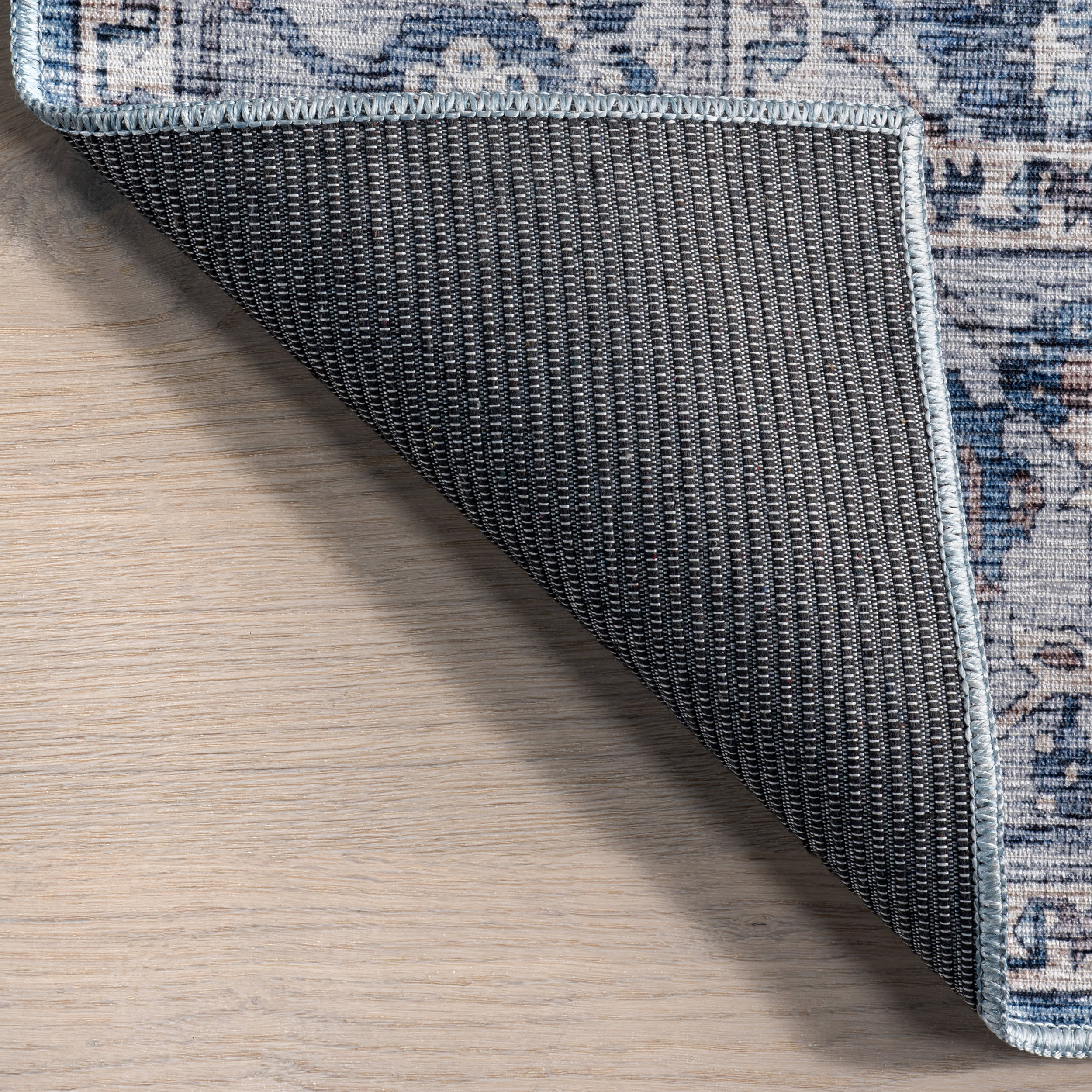 Ailish Botanical Washable Rug - Soft Non-Slip Area Rug in Blue | Perfect for Living Room, Bedroom & Nursery Decor