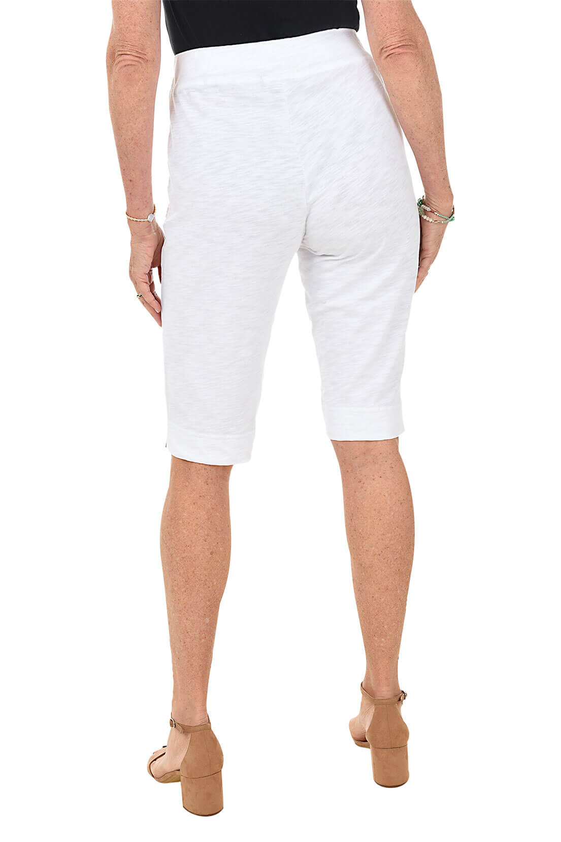 Women's Pull-On Slub Knit Clamdigger Pants - Comfortable Casual Capri Pants for Summer, Beach, and Travel