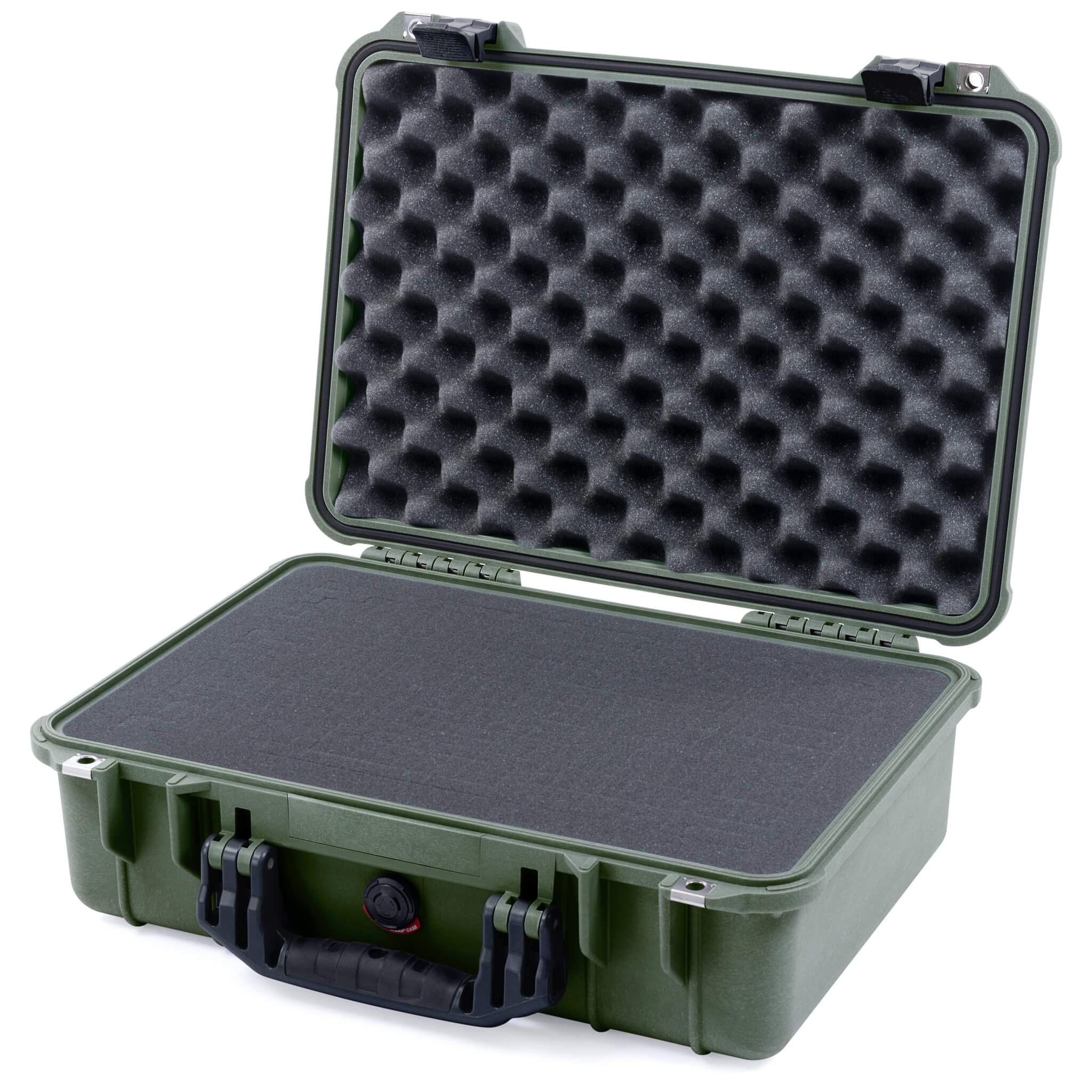 Pelican 1500 Protective Case OD Green with Black Handle & Latches | Includes Customizable Foam Insert | Waterproof, Shockproof & Dustproof Hard Case for Camera, Drone, Firearm & Outdoor Gear Protection