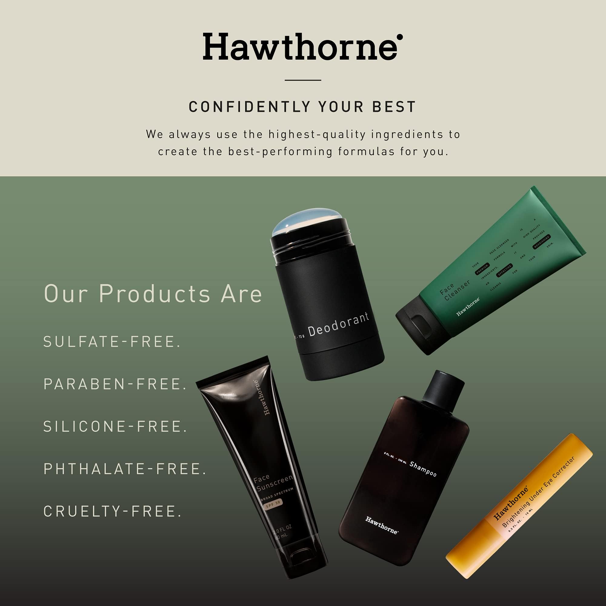 Hawthorne Men's Medium Weight Face Lotion with Aloe Vera & Tiger Grass - Hydrating Face Cream Moisturizer for Normal to Dry Skin | 4 Fl Oz | Soothes & Protects Skin | Ideal for Daily Skincare Routine & Post-Shave Care