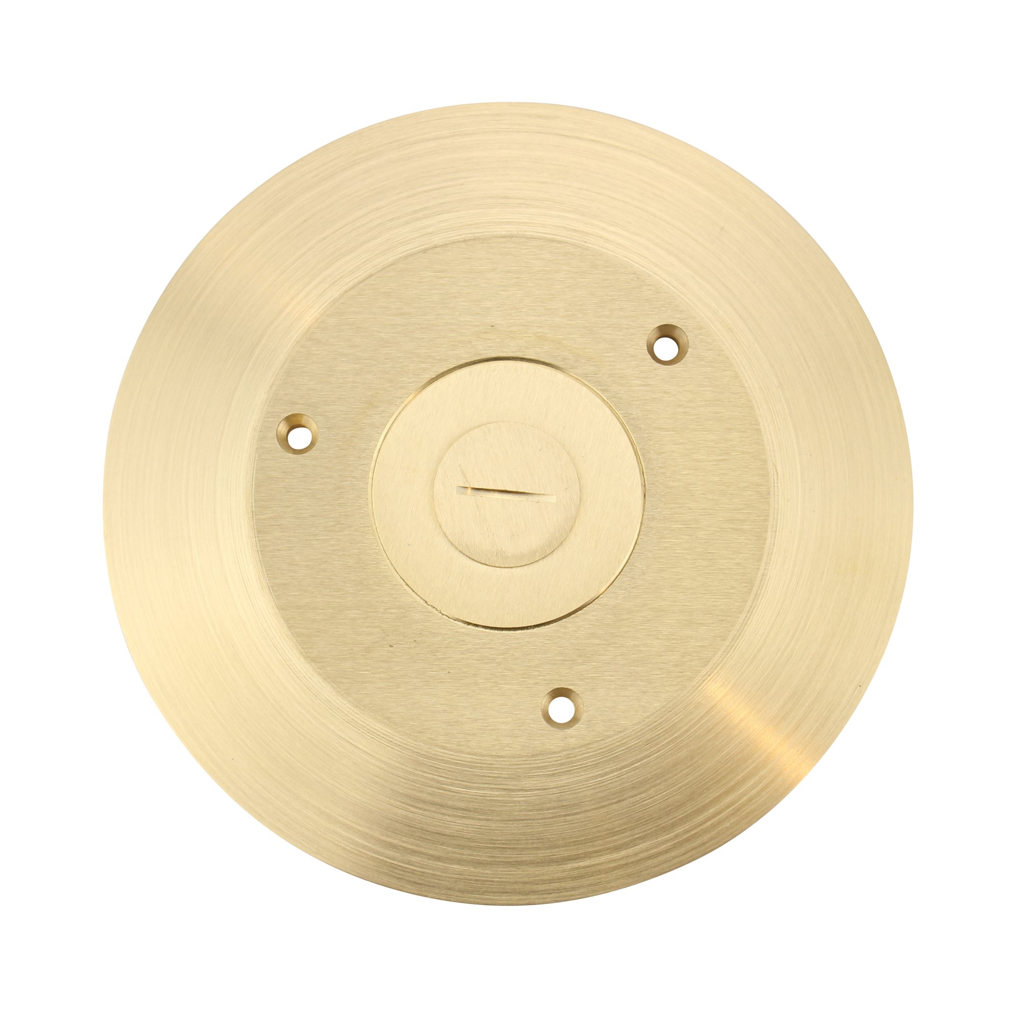 6-1/4 Inch Round Brass Floor Box Cover - Durable Electrical Access Cover for Home & Office Floor Outlets - Perfect for Living Rooms, Basements & Commercial Spaces