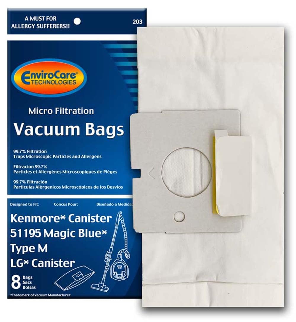 EnviroCare Replacement Vacuum Bags for Kenmore 51195 - 8 Pack Micro Filtration Dust Bags | Fits Magic Blue Canister Vacuums | Ideal for Pet Hair, Allergies & Home Cleaning