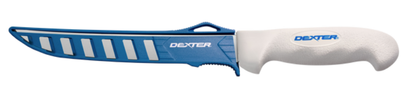 Dexter Outdoors SOFGRIP Wide Fillet Knife with Edge Guard - 8 Inch Fishing Knife for Cleaning, Filleting Fish - Perfect for Anglers, Camping & Outdoor Cooking