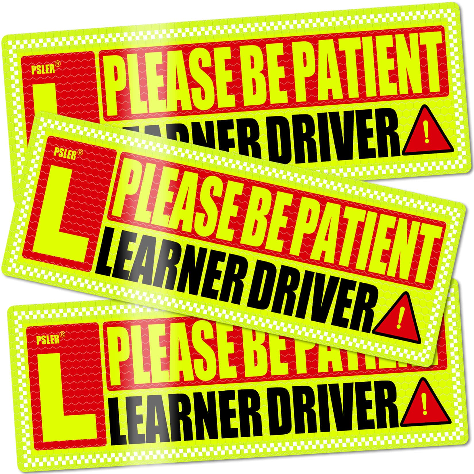 3 Pack Student Driver Car Magnets - Reflective Safety Warning Stickers for New Drivers, Vehicle Bumper Magnet Signs with 