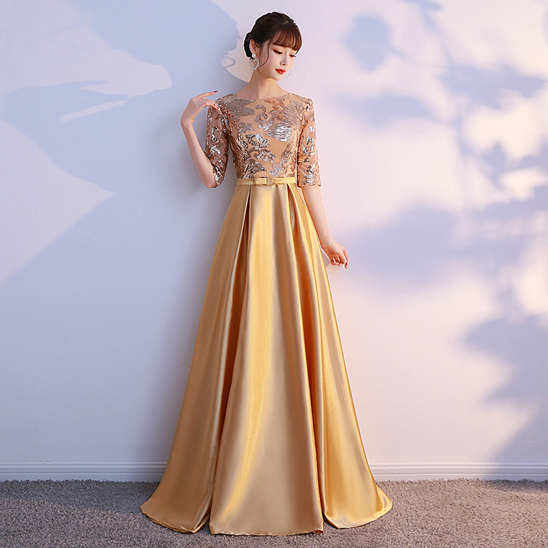 2025 Women's Choir Performance Suit - Elegant Evening Host Dress & Solo Cantata Gown - Long Formal Dress for Concerts, Weddings & Special Events
