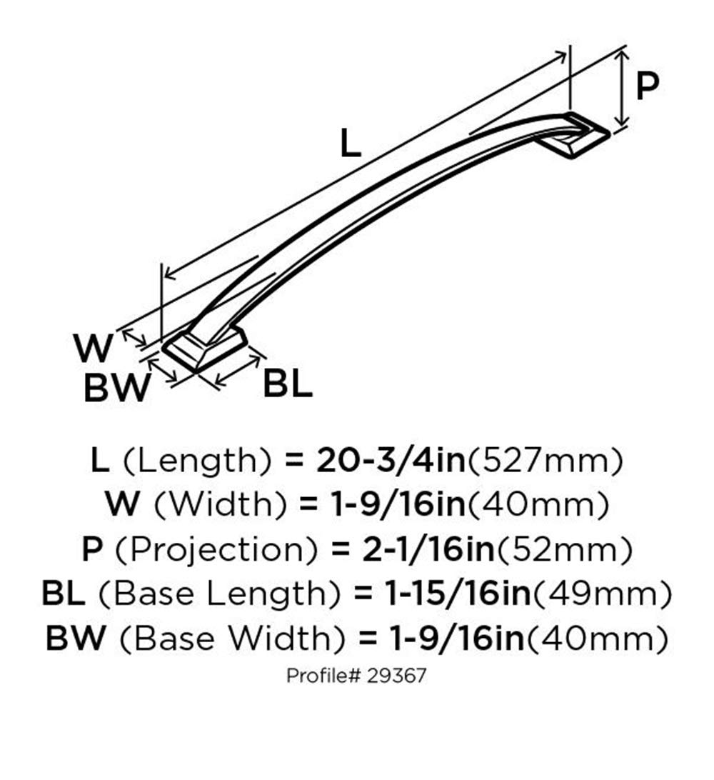Amerock Appliance Pull - Oil Rubbed Bronze 18 Inch (457mm) Center to Center Drawer Handle - Candler Cabinet Hardware (1 Pack) - Perfect for Kitchen Cabinets, Bathroom Vanities & Furniture Upgrades