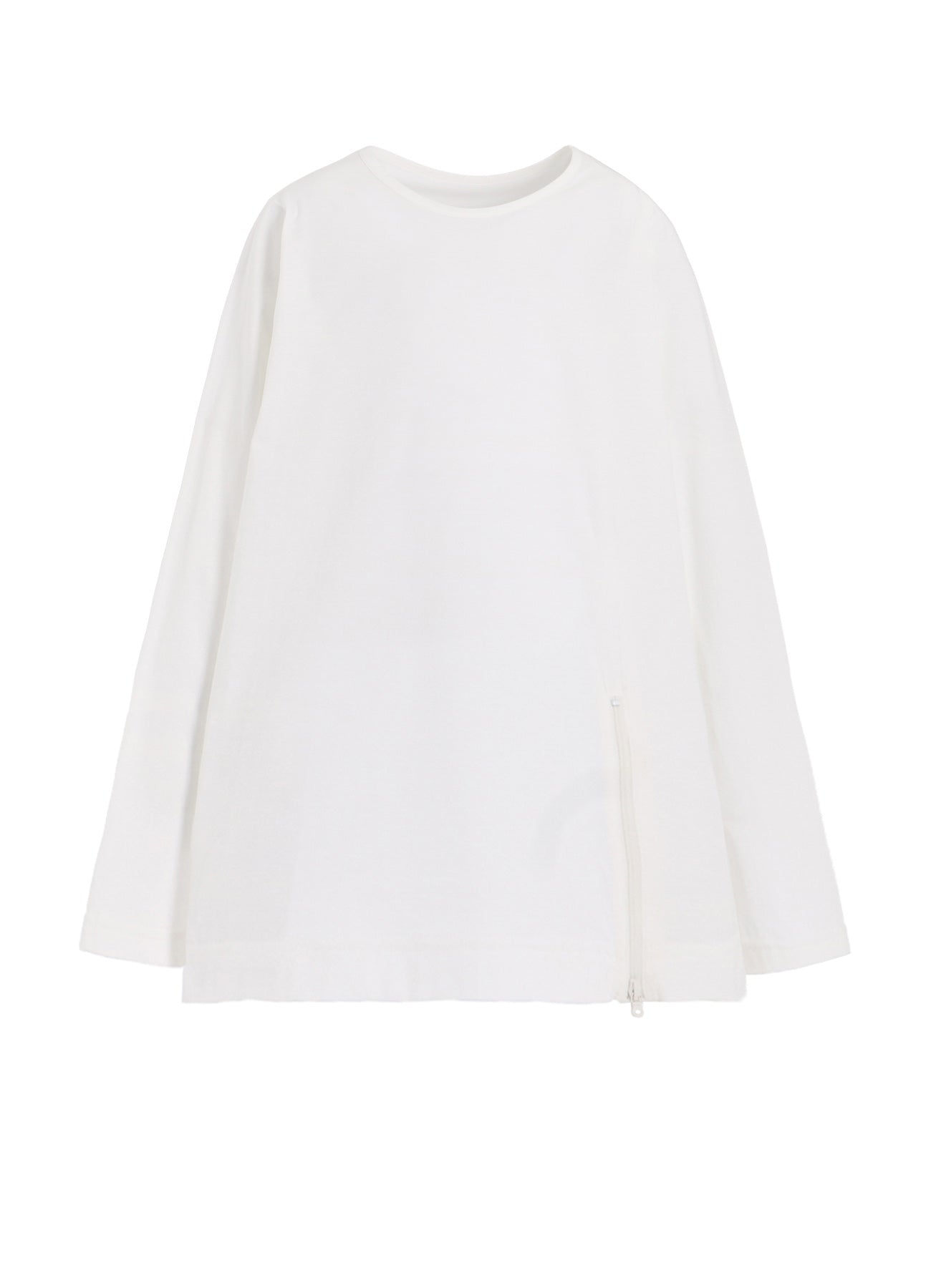 Soft Cotton Jersey Left Zipper Slit T-Shirt for Women - Trendy Casual & Streetwear Style - Perfect for Everyday Wear, Outings, and Layering