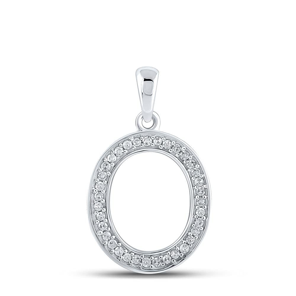 10K White Gold Diamond Initial 