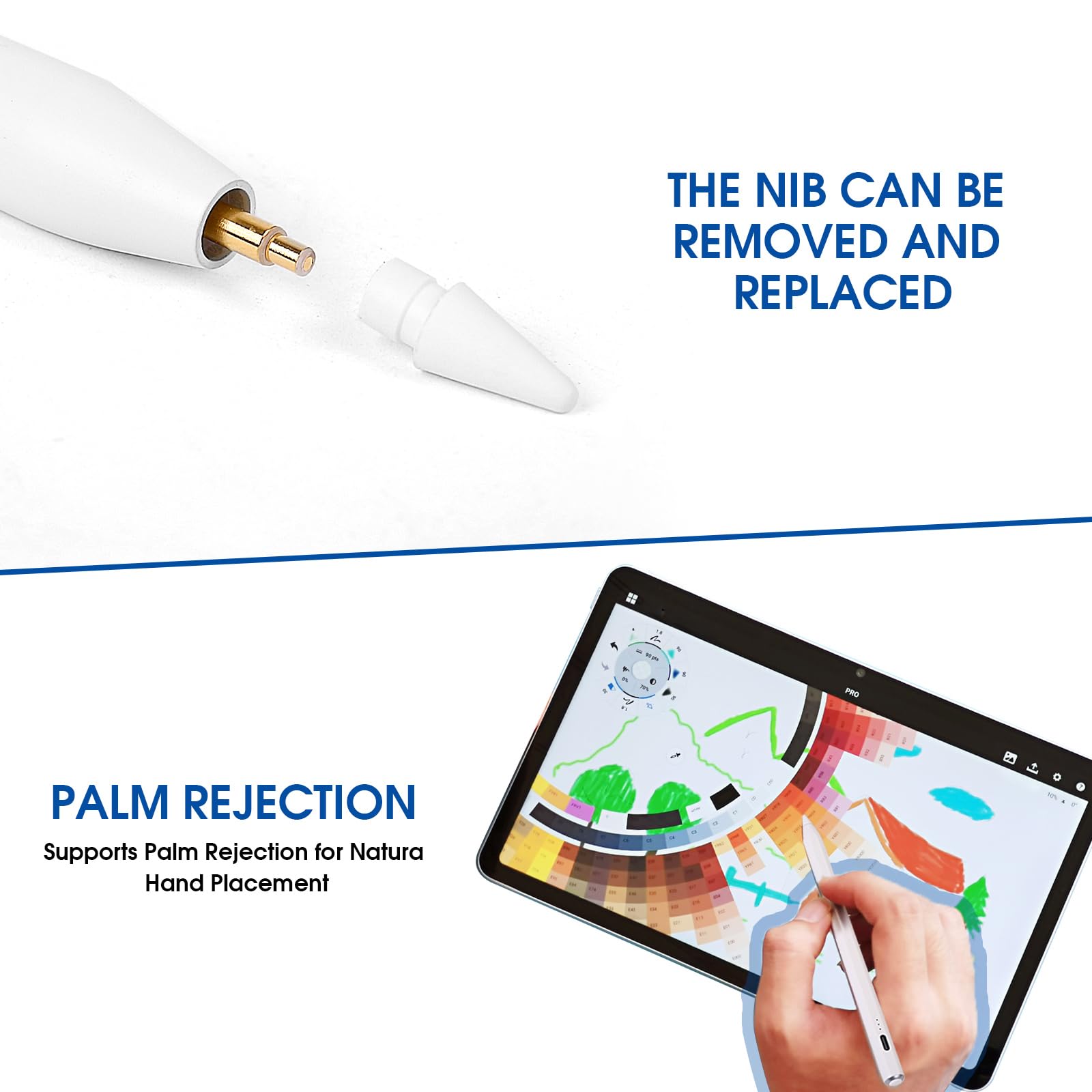 Premium Stylus Pen for iPad 2018-2023 - Fast Charging in 15 Minutes | Compatible with iPad Pro 11/12.9