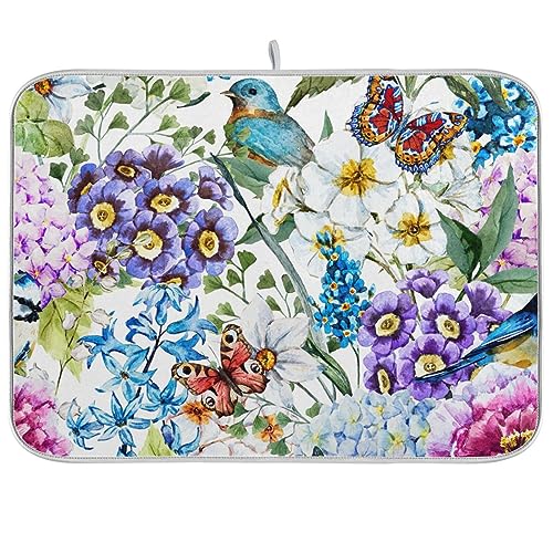 Watercolor Floral Vintage Pattern Flowers Birds