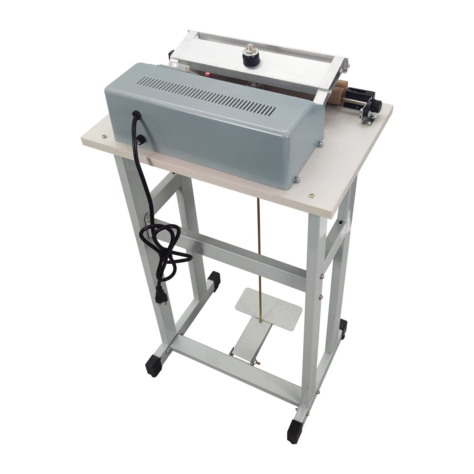 110V Foot Pedal Sealing Machine with Cutter - 3mm/0.6mm Adjustable Sealing Width for Plastic Bags | Fast & Efficient Packaging Solution for Food, Retail & Industrial Use