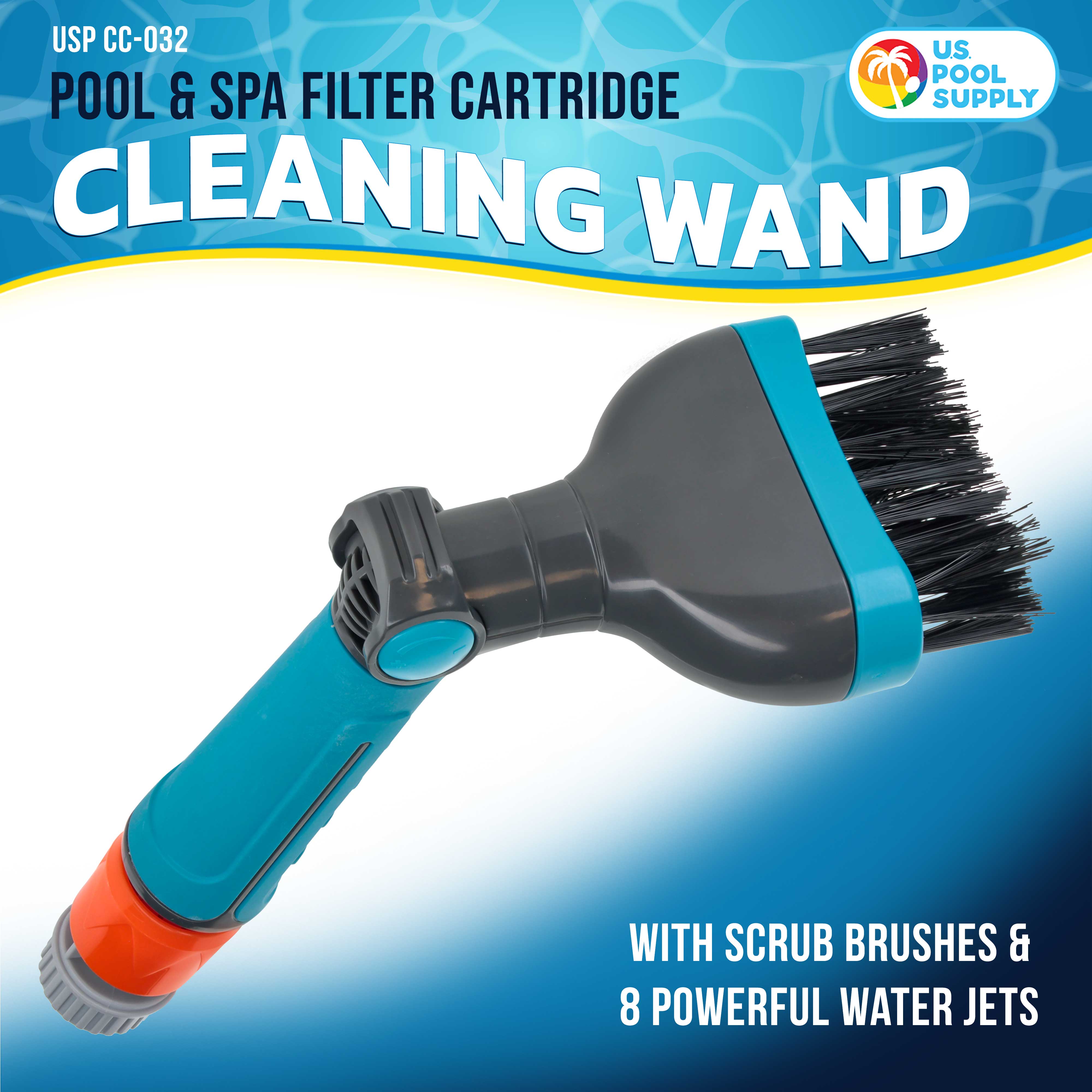 **Durable Pool & Spa Filter Cartridge Cleaner Tool with Scrub Brushes & 8 Powerful Water Jets – Quickly Removes Dirt & Debris – Ideal for In-Ground & Above-Ground Pools**