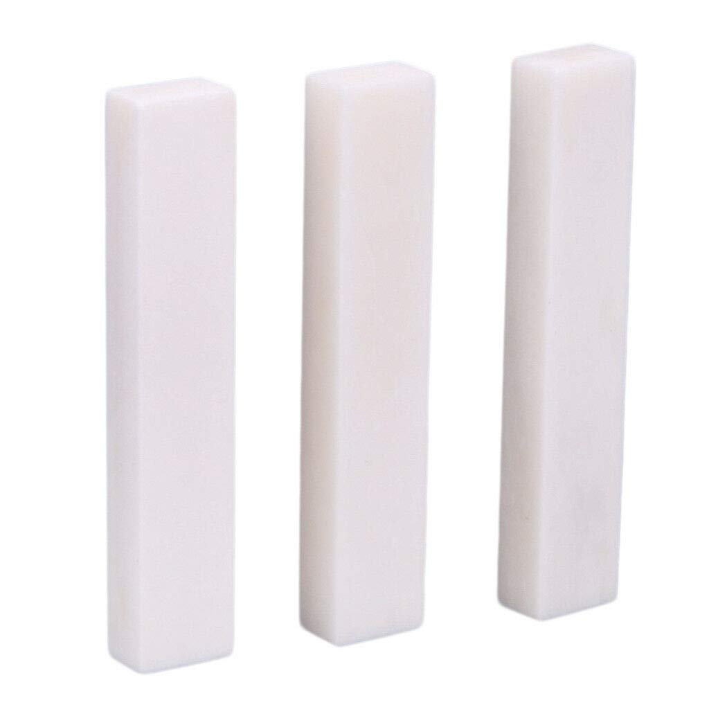 3Pcs Bone Guitar Bridge Nut Set - Unslotted DIY Replacement Parts for Acoustic & Folk Guitars - Perfect for Guitar Repair, Maintenance and Customization