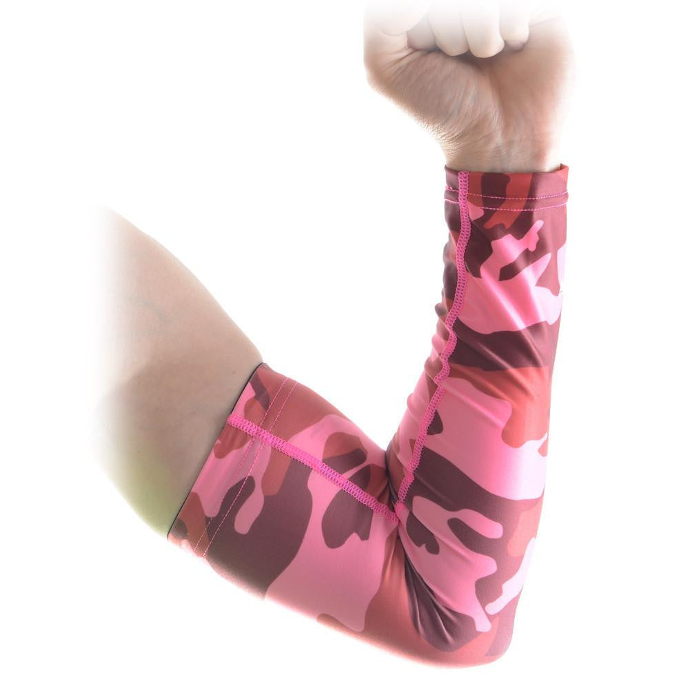 Camouflage Pink Anti-Slip Arm Sleeves for Sports, Outdoor Activities & UV Protection | Breathable & Comfortable