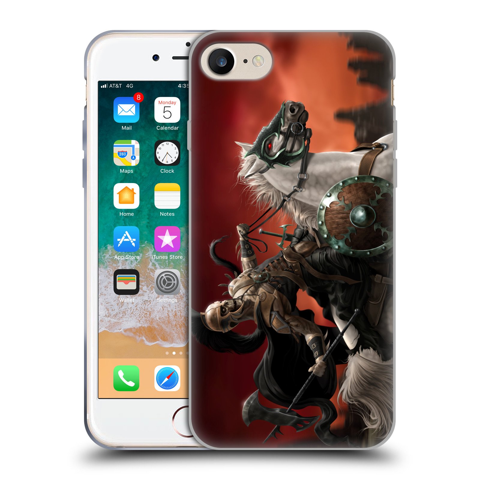Head Case Designs Tom Wood Dark Rider Fantasy Soft Gel Case for iPhone 7/8/SE 2020 & 2022 - Officially Licensed Protective Cover for Gaming & Outdoor Adventures
