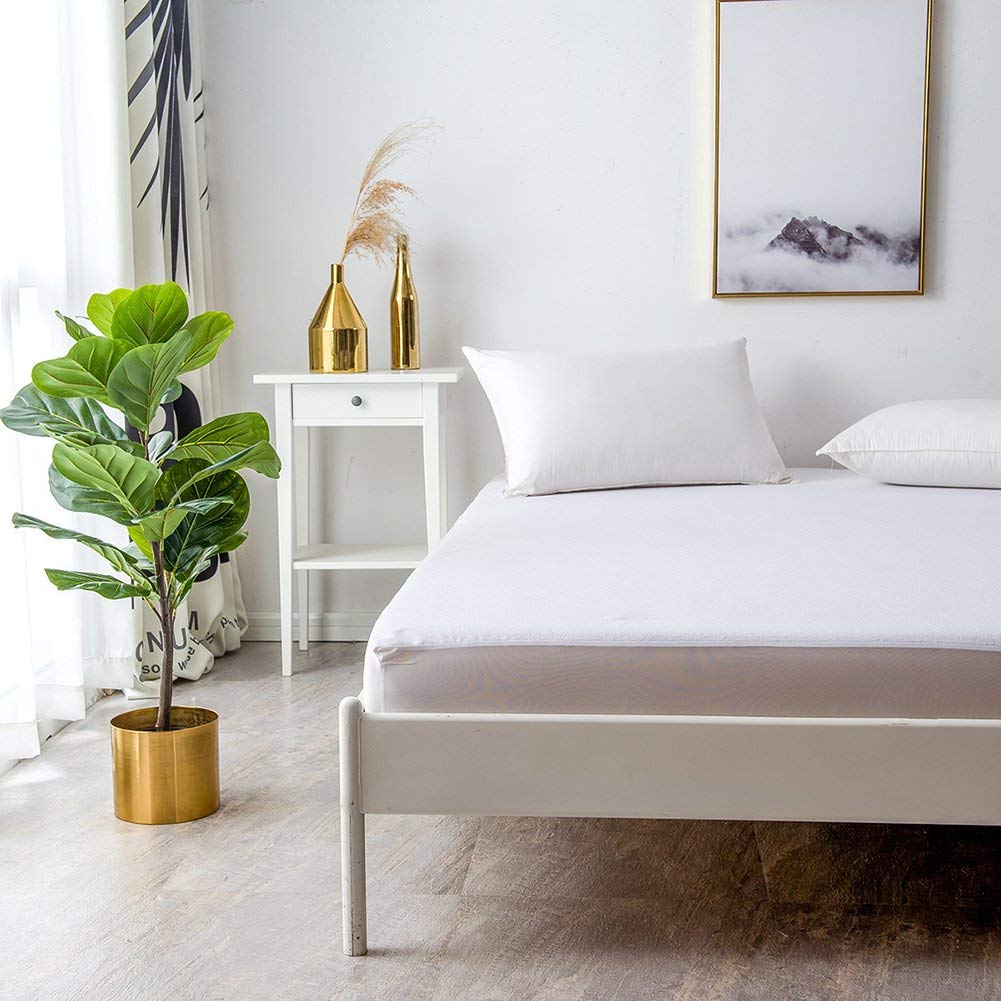 Luxury 1500-TC Egyptian Cotton King Sheets Set - Deep Pocket for Hotel Comfort (Taupe Stripe)
