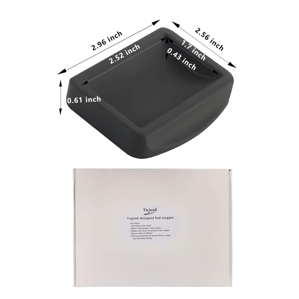 Non-Slip Furniture Caster Cups - Heavy Duty Silicone Wheel Stoppers for Sofas, Beds, Chairs - Scratch Protection & Floor Guard (4-Pack, Black) - Perfect for Hardwood Floors & Moving Furniture Safely