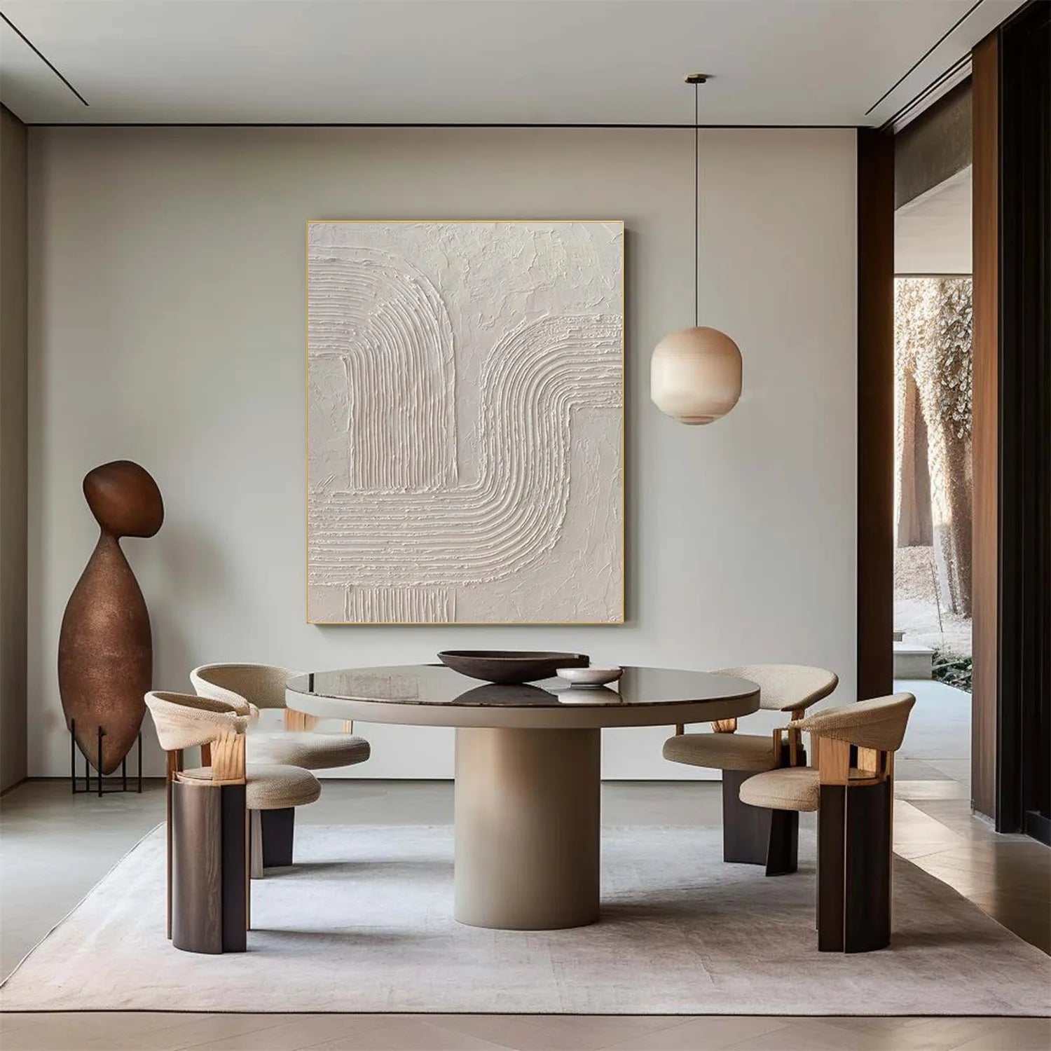 Beige & Brown Abstract Art Print #BB110 - Modern Wall Decor for Living Room, Bedroom & Office