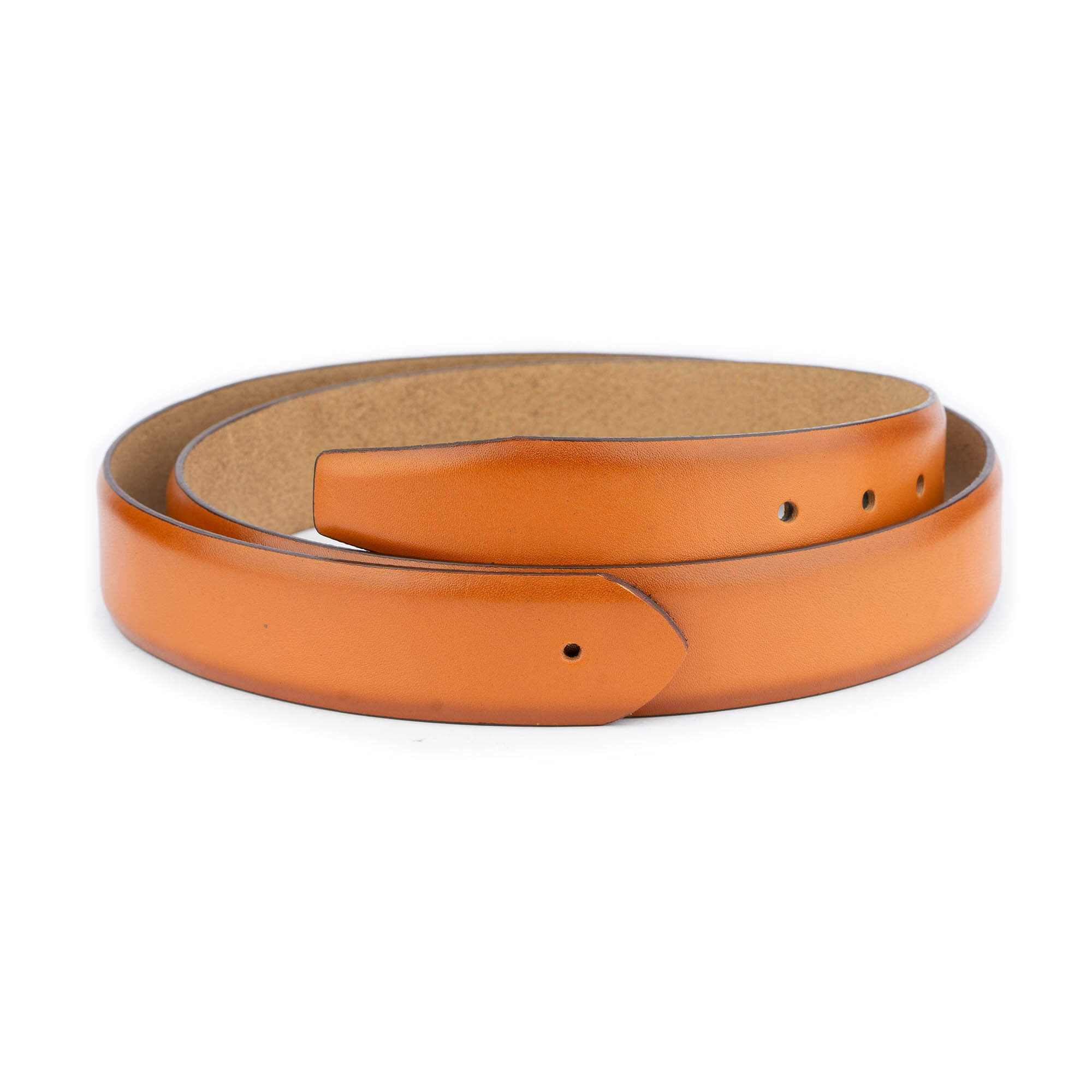 Premium Men's Light Brown Leather Belt Strap with Premade Holes - Dunhill Buckle Replacement - Classic Dress Belt for Business & Casual Wear
