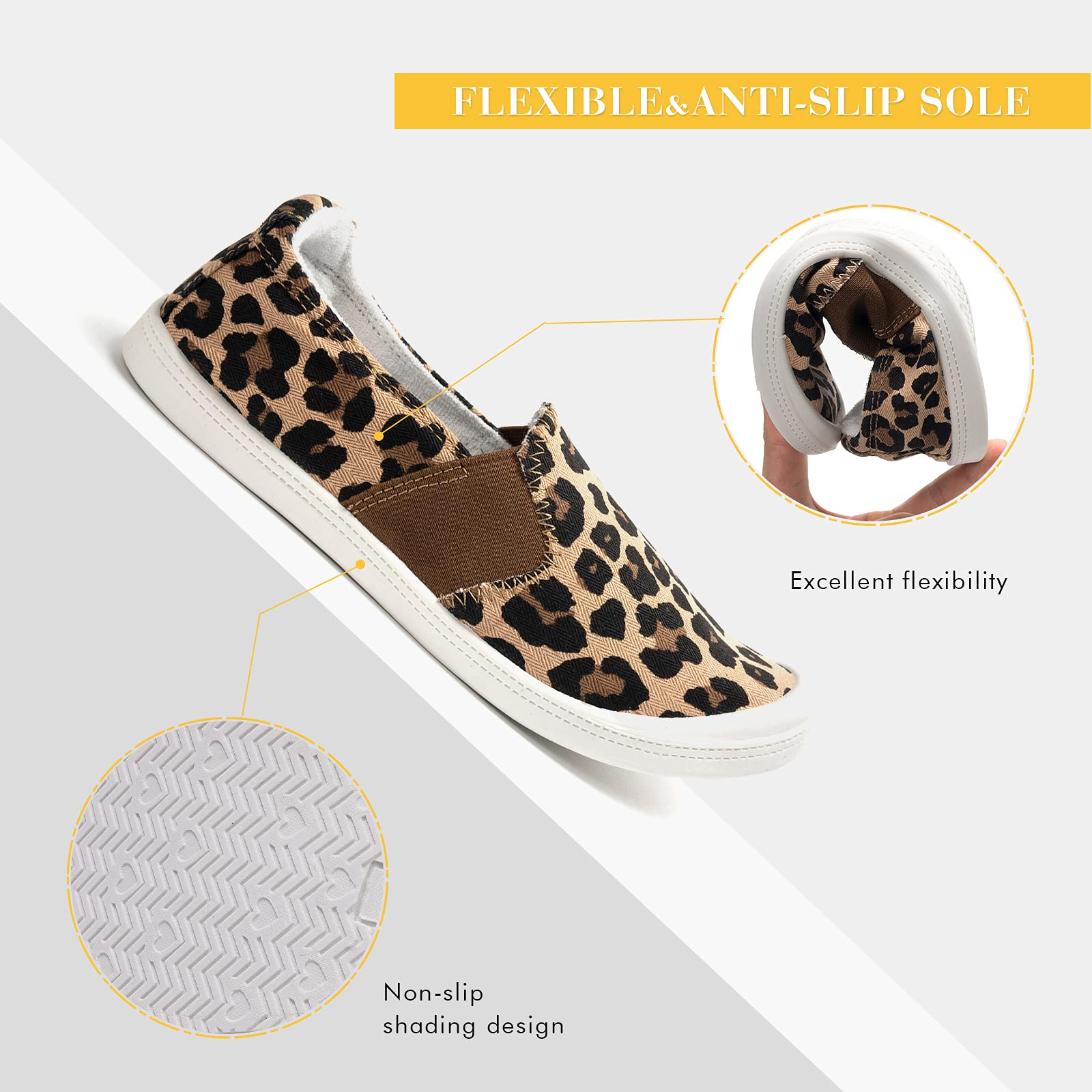 FunkyMonkey Women's Comfortable Low Top Canvas Slip-On Sneakers - Classic Casual Walking Shoes for Everyday Wear, Travel & Light Exercise