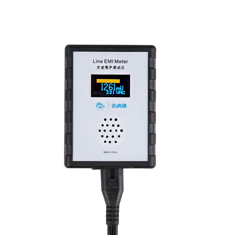 OLED Display Mains Noise Tester - EMI Measuring Instrument with Broadband AC Power Supply | Ripple Analyzer & Line EMI Meter for Home/Industrial Electrical Safety Testing