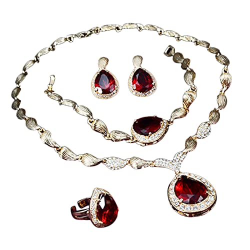 Elegant Women's Jewelry Set - Rhinestone Earrings, Ring, Necklace & Bracelet for Parties, Weddings & Special Occasions