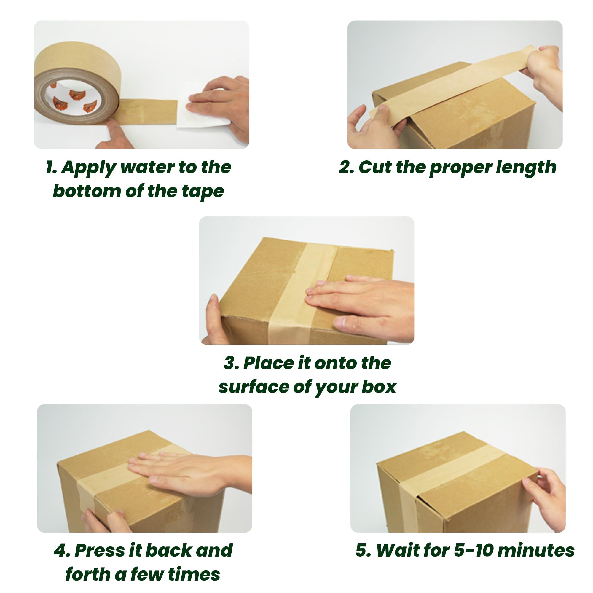 Eco-Friendly Water Activated Tape 2inch x 165ft - 24 Rolls (1320 Yards Total) | Heavy Duty Reinforced Packing Tape for Shipping & Moving | Brown Kraft Gum Tape with Writable Surface | Perfect for E-Commerce, Warehouse & Logistics Packaging