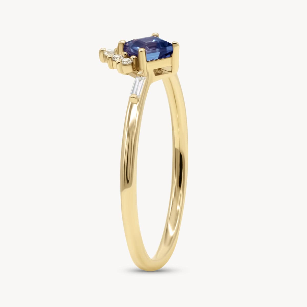 Iolite Diamond Deco Ring for Women - Elegant Vintage Style Jewelry for Engagement, Wedding & Special Occasions